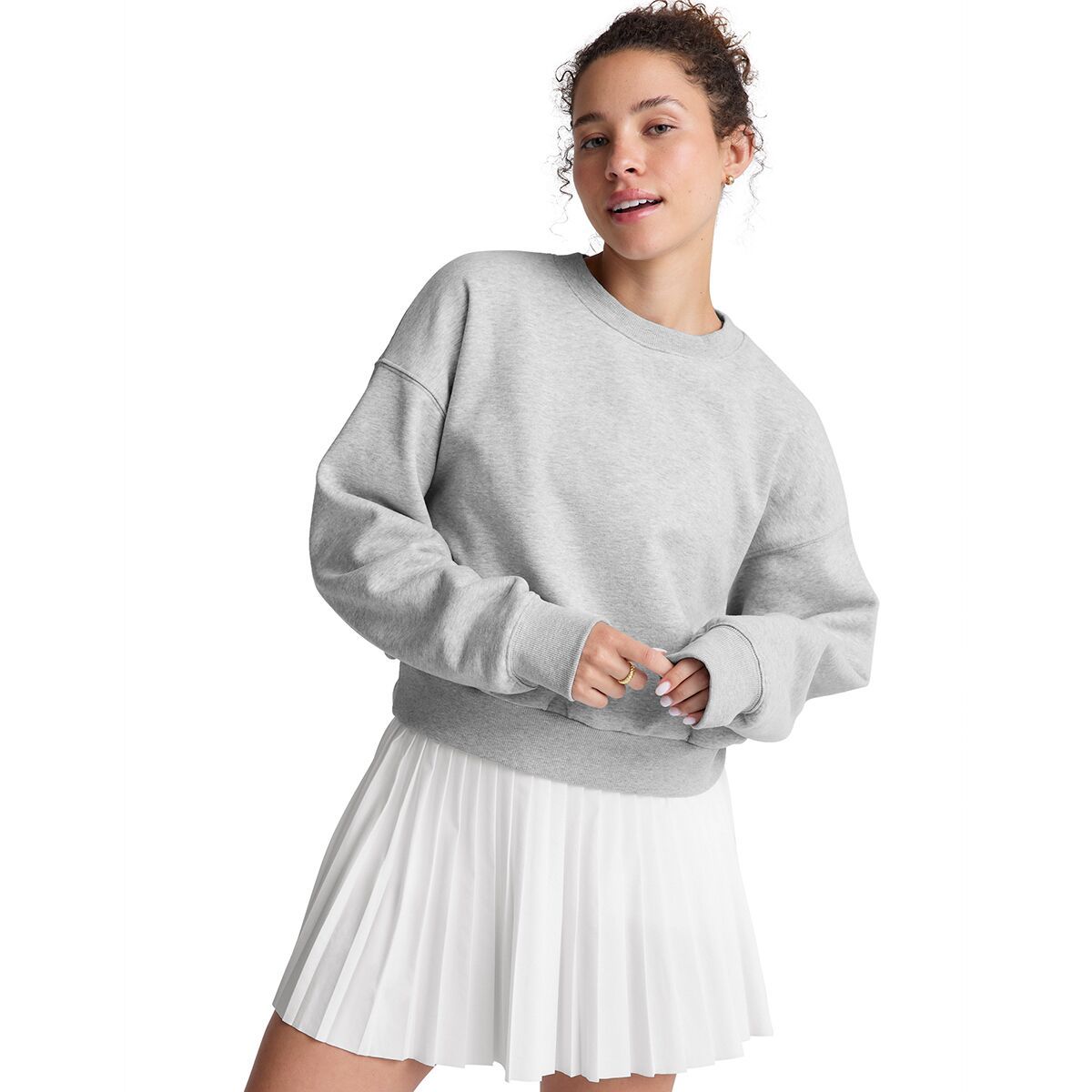 Image of Beyond Yoga On The Go Pullover - Women's Light Heather Gray, XS