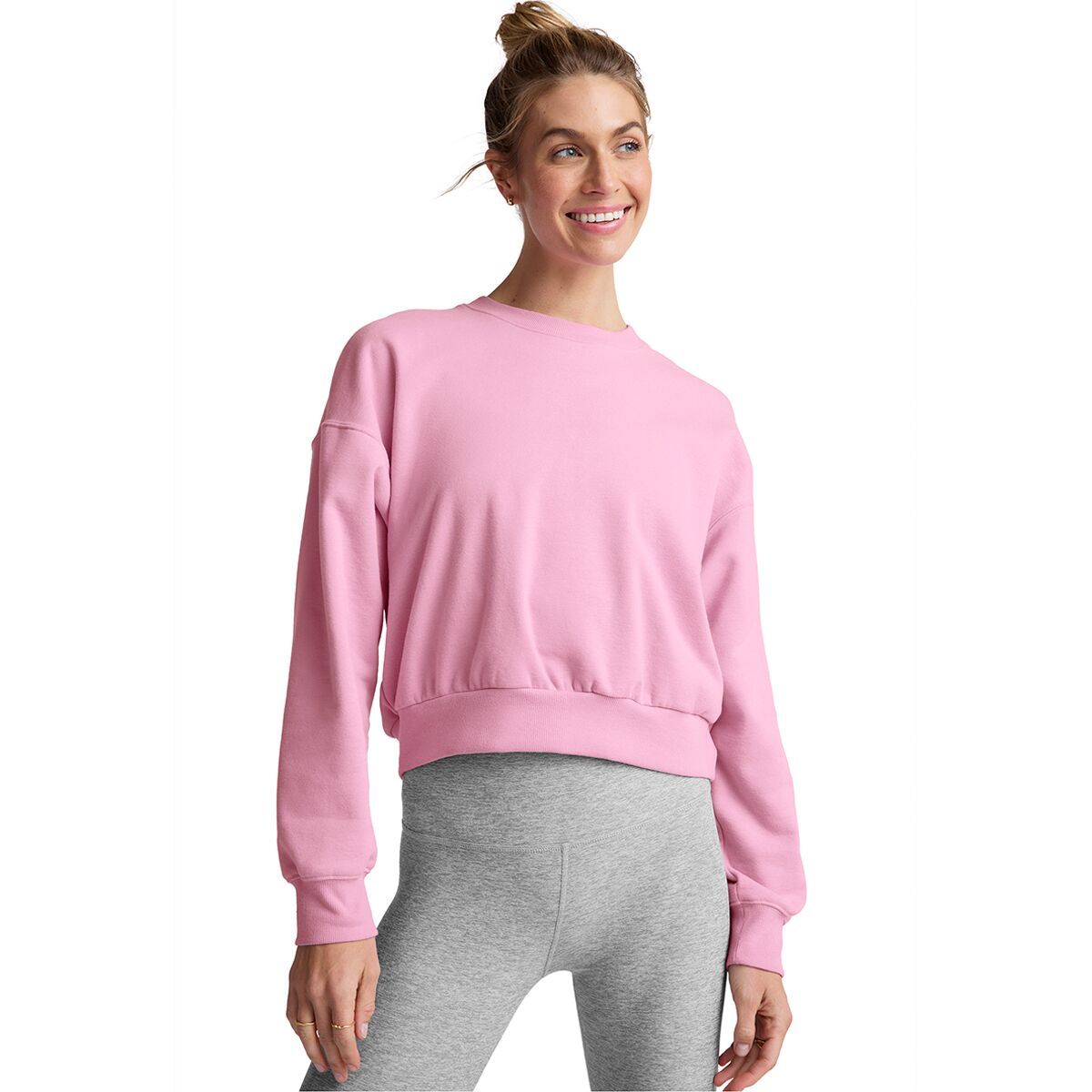 Image of Beyond Yoga On The Go Pullover - Women's Pink Haze, S