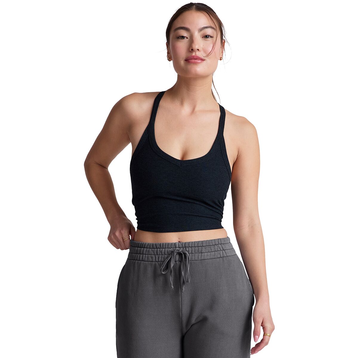 Image of Beyond Yoga Spacedye On The Up Cropped Tank - Women's Darkest Night, S