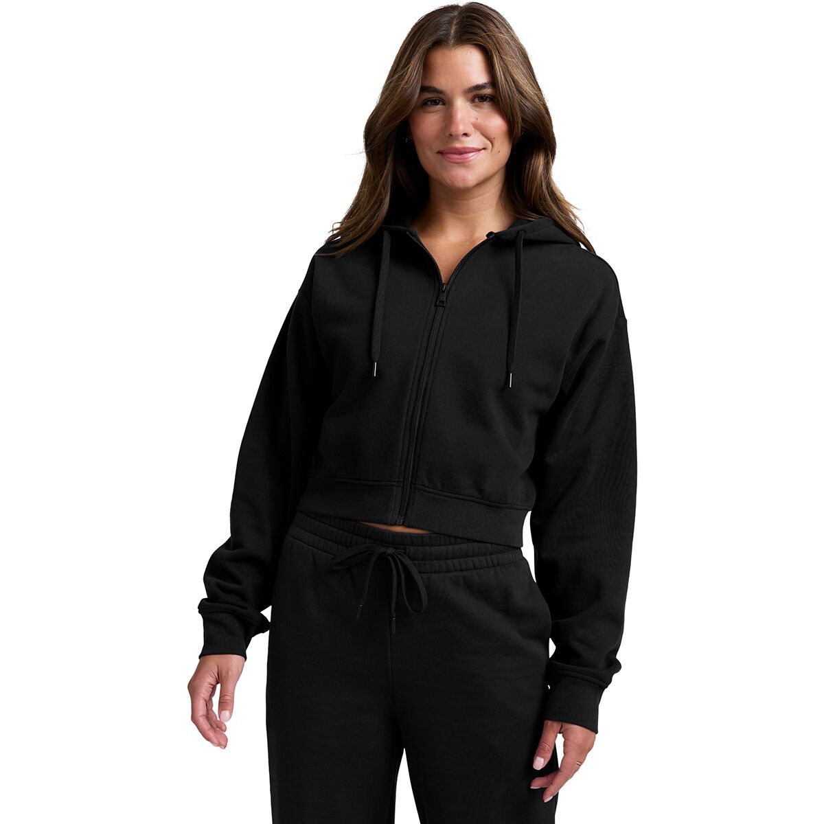 Image of Beyond Yoga Luxefleece Fresh Zip Up Hoodie - Women's Black, XL