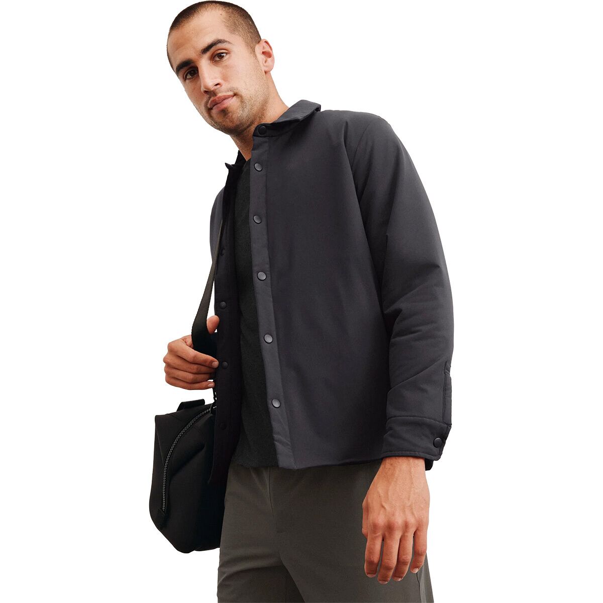 Image of Beyond Yoga Shirt Jacket - Men's Black Ash, S