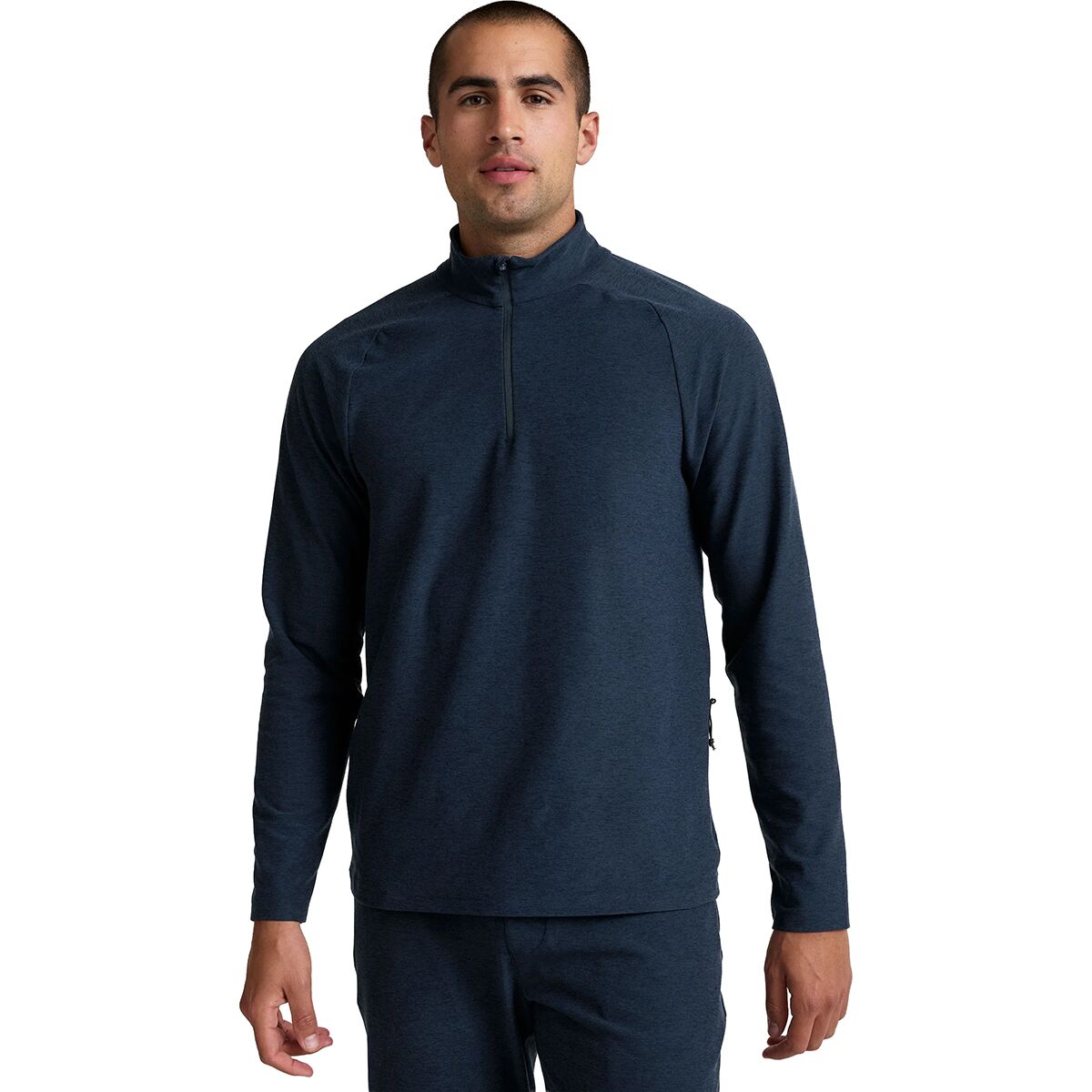 Image of Beyond Yoga Spacedye Terrain Quarter Zip Pullover - Men's Nocturnal Navy, M