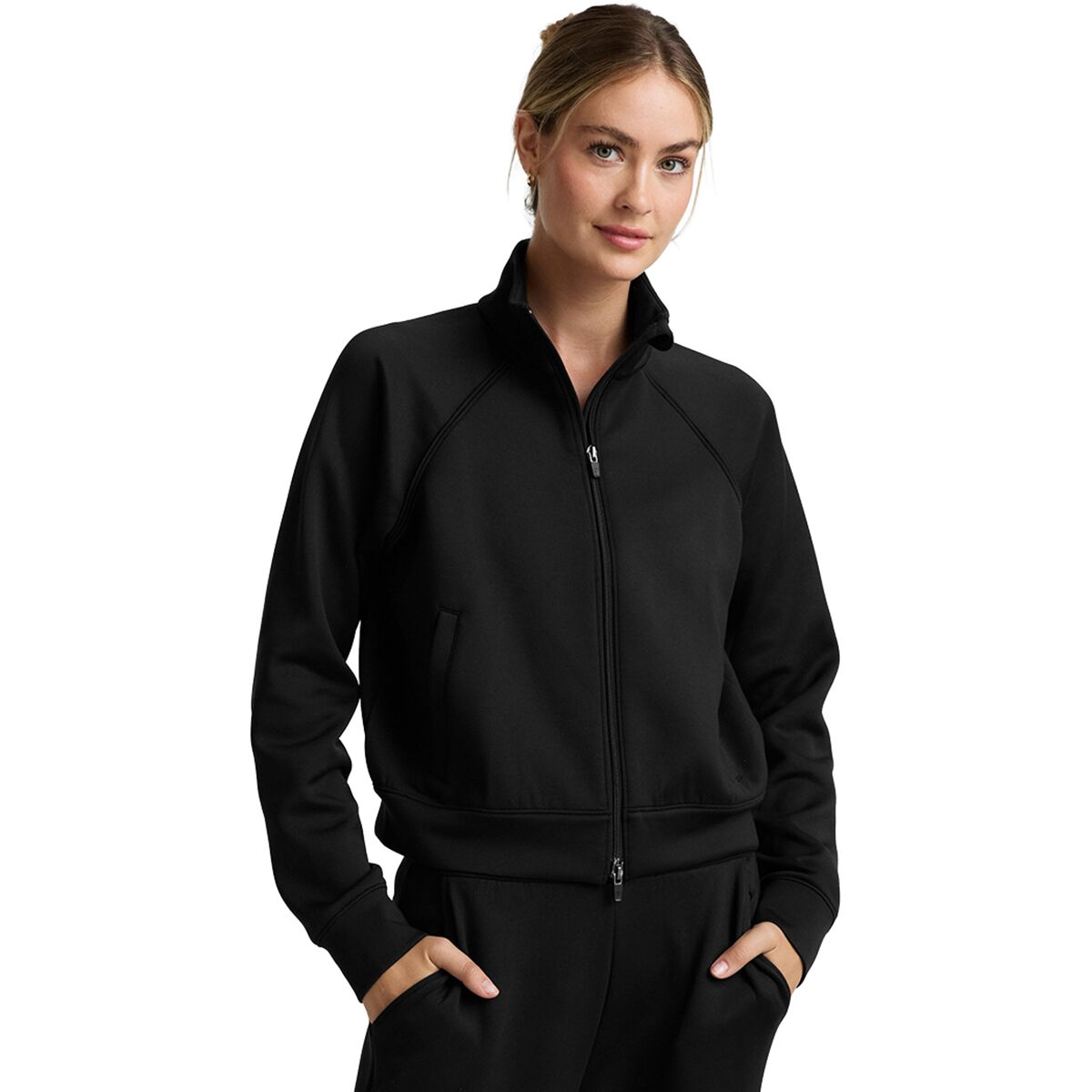 Image of Beyond Yoga Spacer Piping Bomber Jacket - Women's Black, M