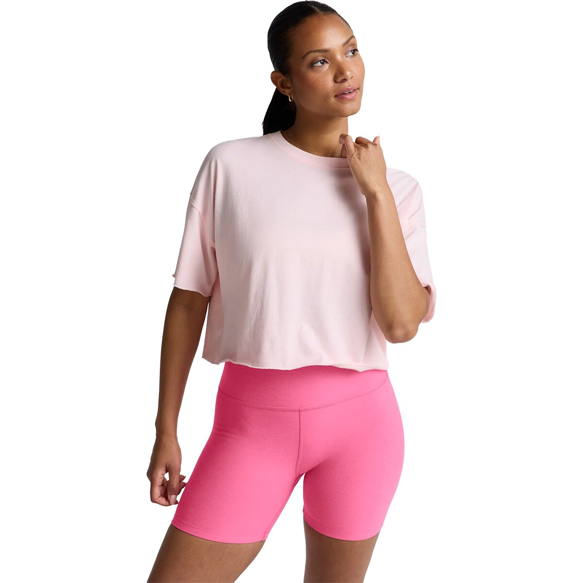 Image of Beyond Yoga Better Than Ever Cropped T-Shirt - Women's Pink Petal, L
