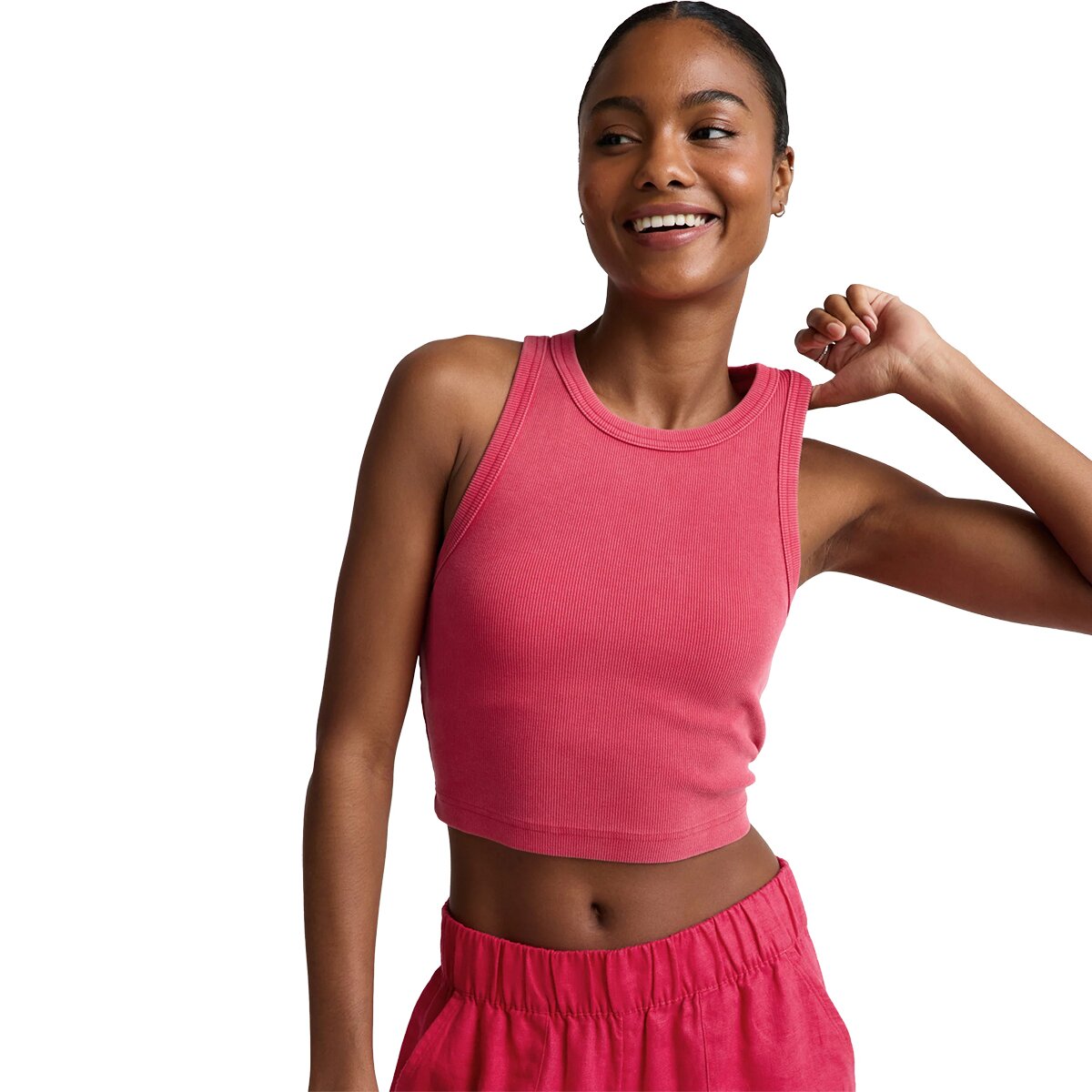 Beyond Yoga Beyond Yoga Garment Dye Rib Cropped Tank Top - Women's Washed Berry Red, M