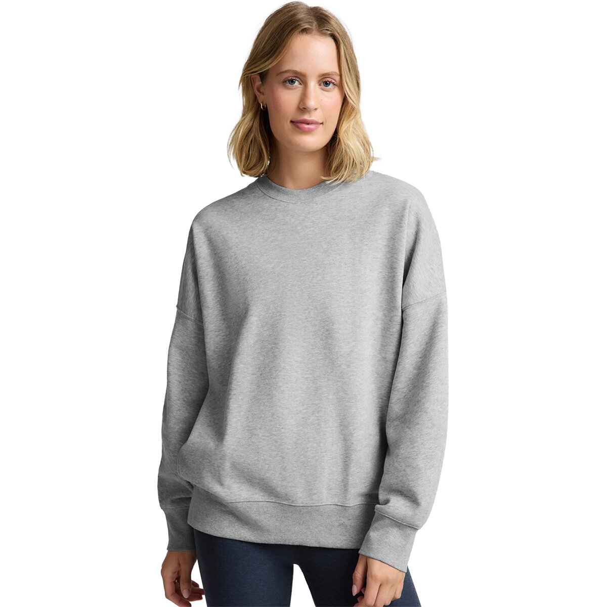 Image of Beyond Yoga Luxefleece Crewneck Sweatshirt - Women's Heather Gray, M