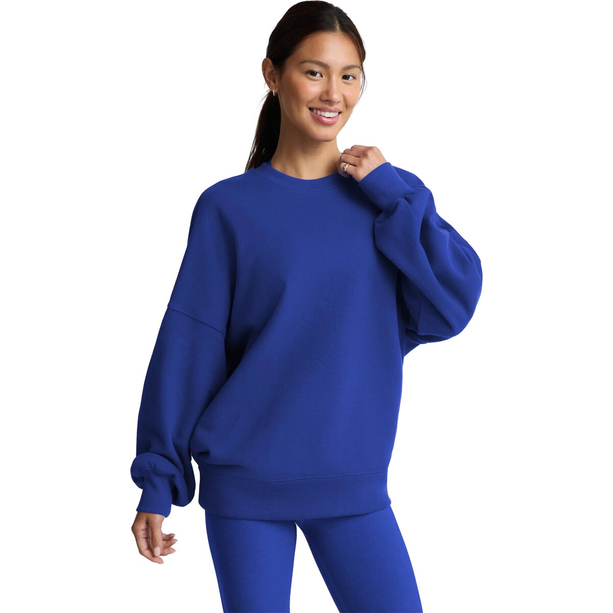 Image of Beyond Yoga Luxefleece Crewneck Sweatshirt - Women's Ultra Blue, M
