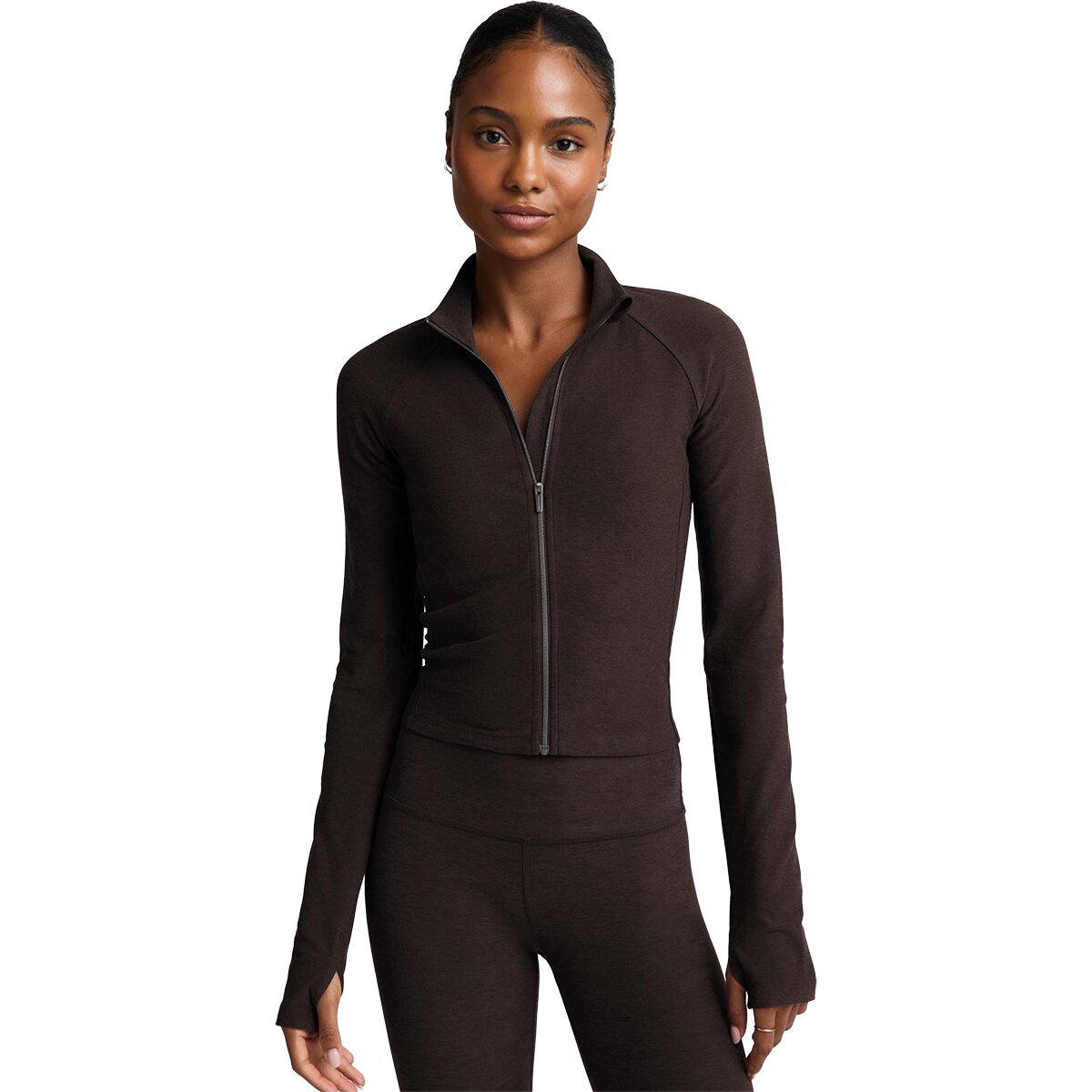 Image of Beyond Yoga Spacedye High Definition Jacket - Women's Dark Chocolate Heather, L