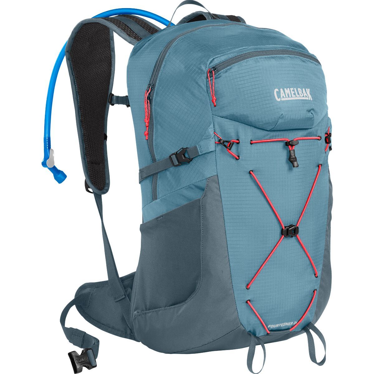 Image of CamelBak Fourteener 24L 100oz Hydration Pack - Women's Smoke Blue/Fiery Coral, One Size