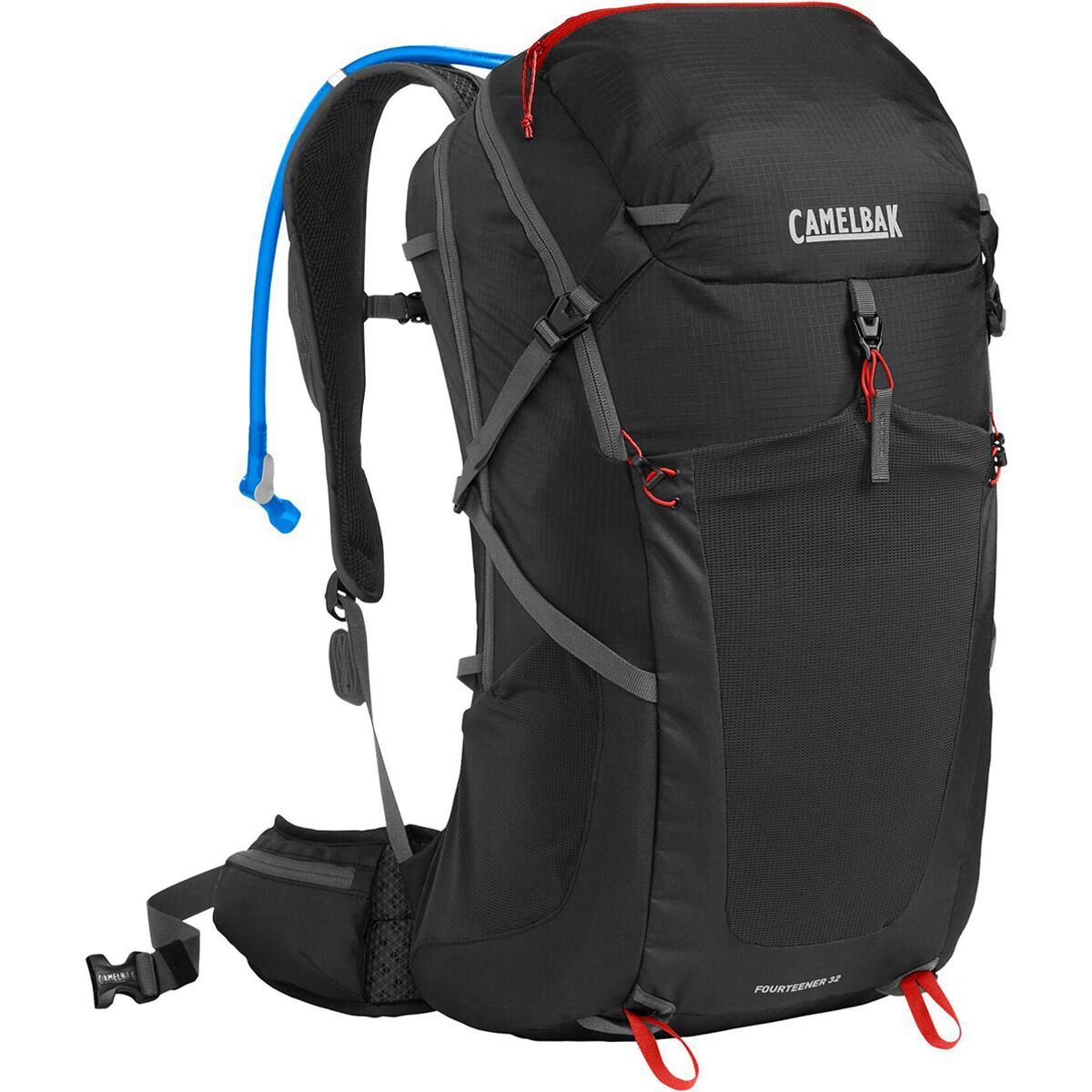 CamelBak Fourteener 32L Hydration Pack Black/Red Poppy, One Size