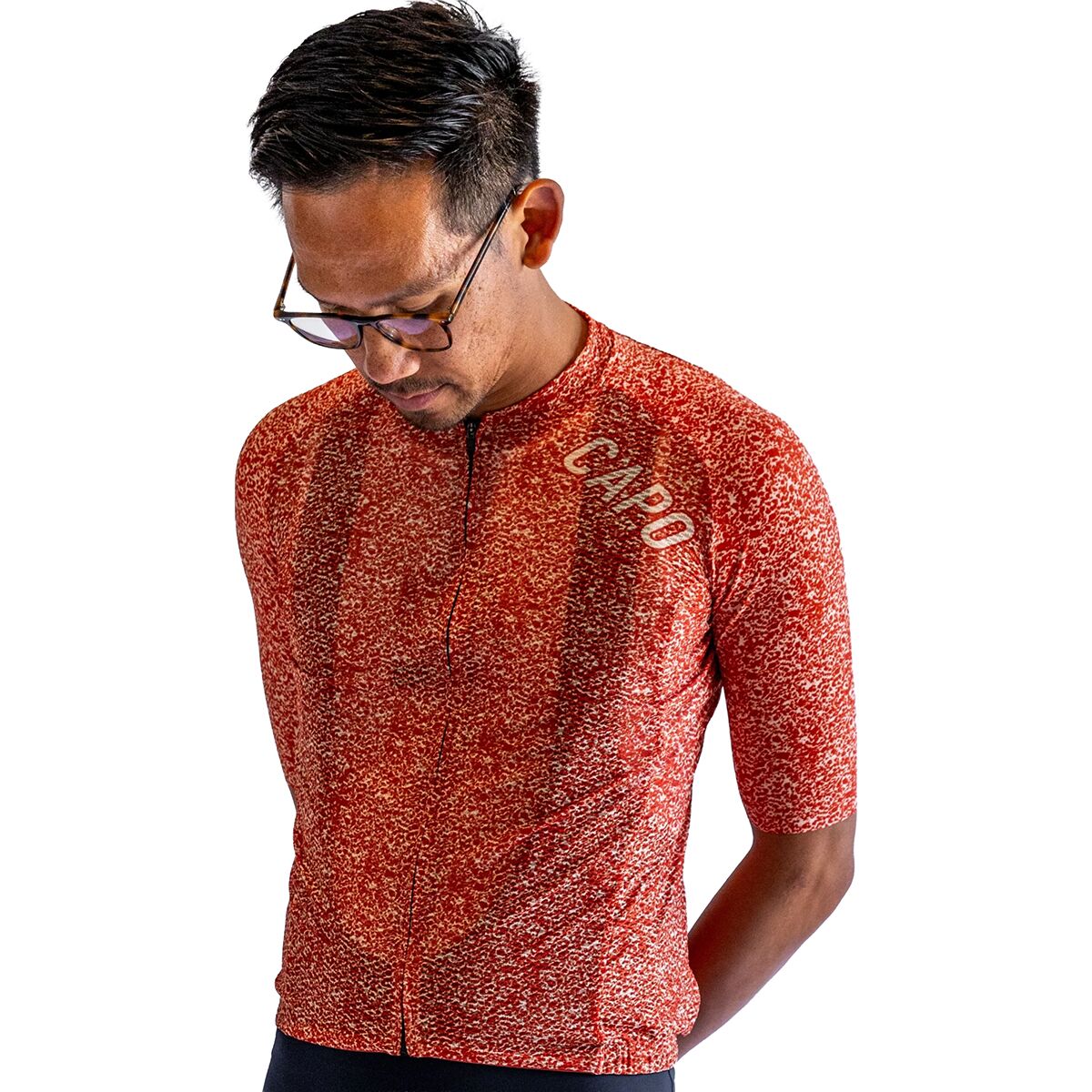 Image of Capo Super Corsa Aria Jersey - Men's Red Earth Pebble, L