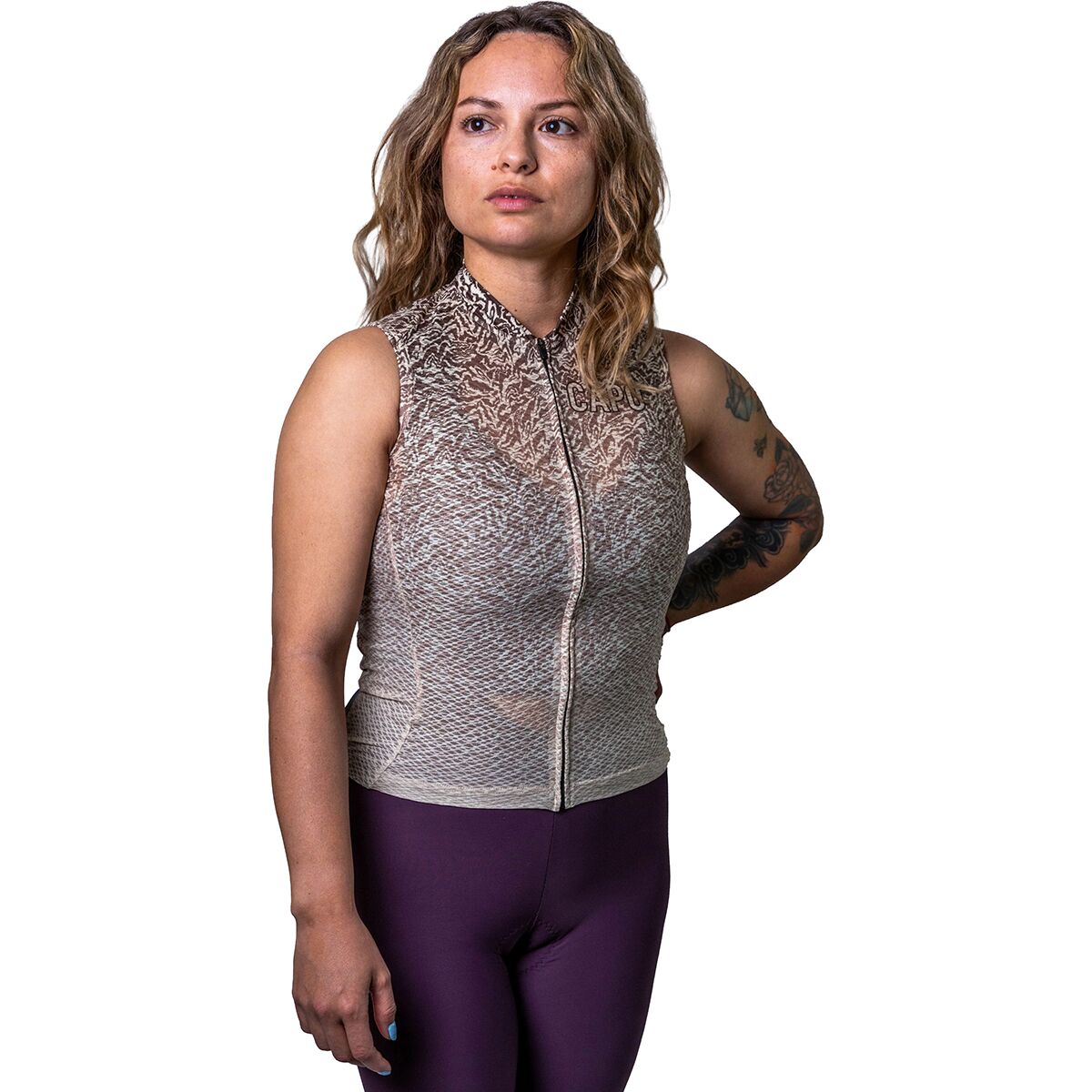 Image of Capo Super Corsa Sleeveless Jersey - Women's Chocolate Sauce Marble, M