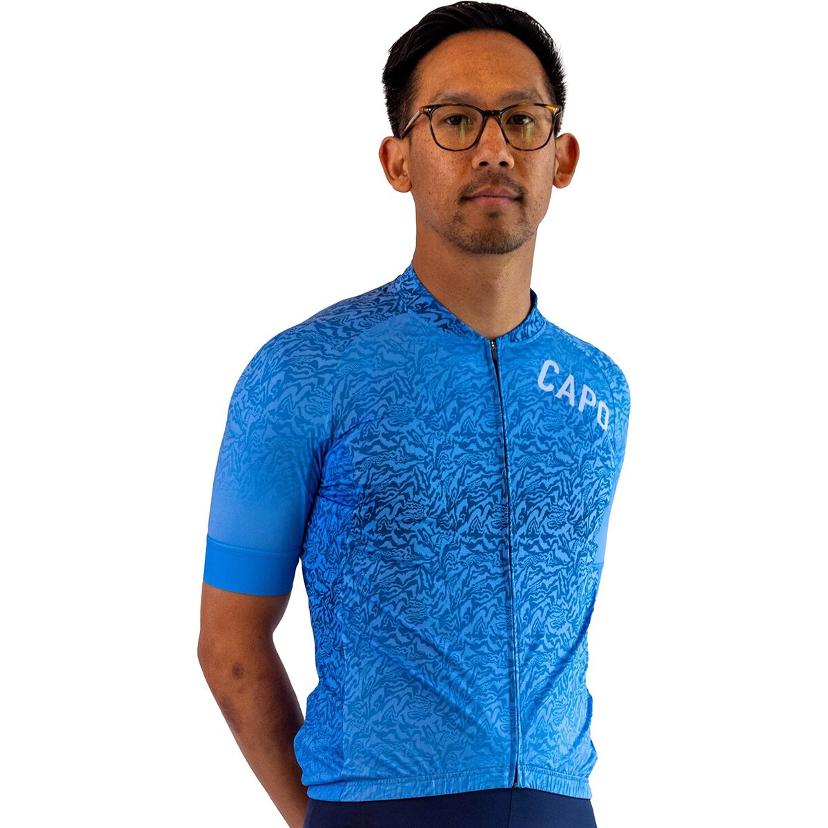 Image of Capo Super Corsa Fade Jersey - Men's Tranquil Blue Marble, XXL