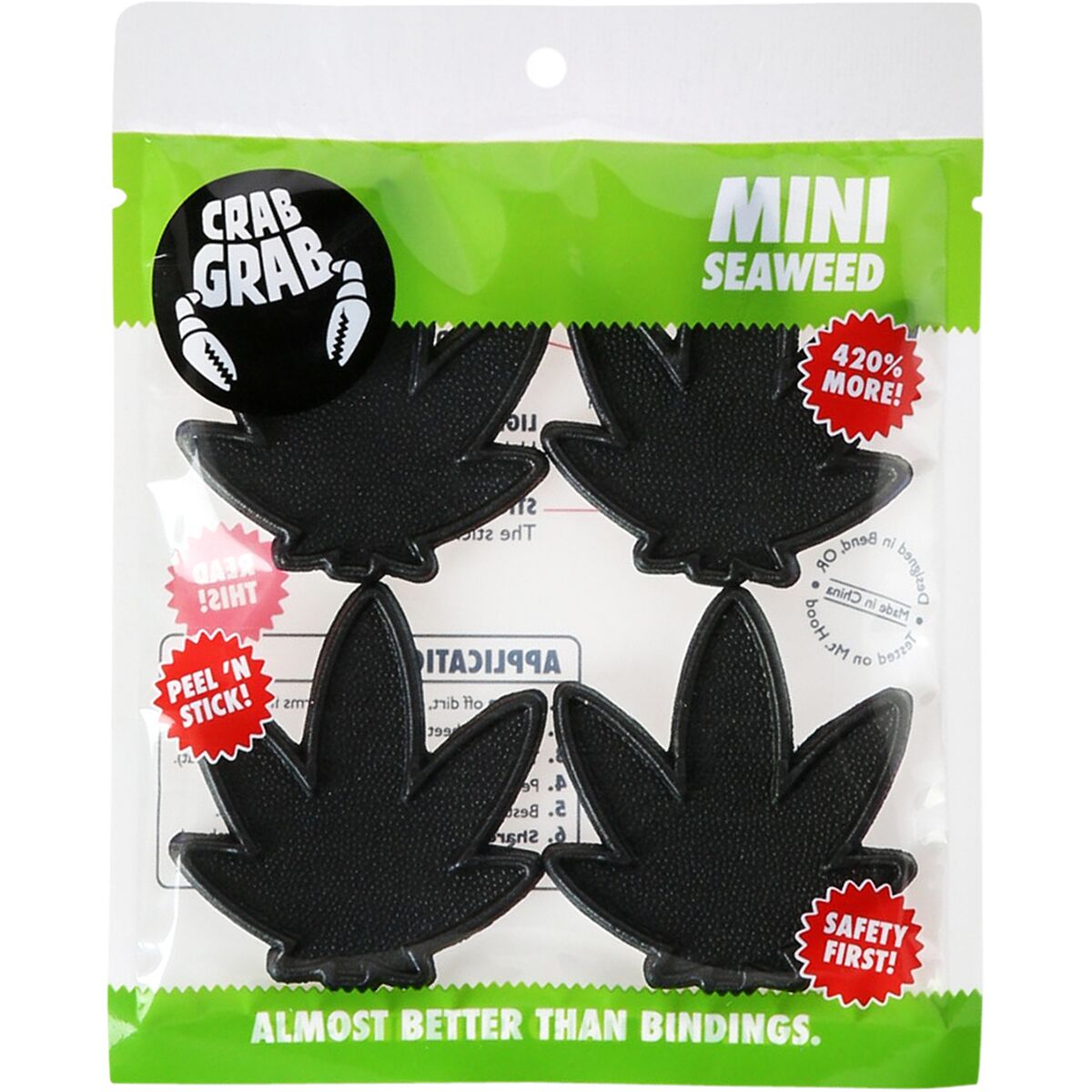 Image of Crab Grab Mini Seaweed Traction Pad Black, One Size