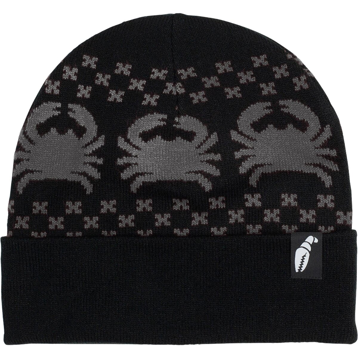Image of Crab Grab Nordicrab Beanie Black and Grey, One Size