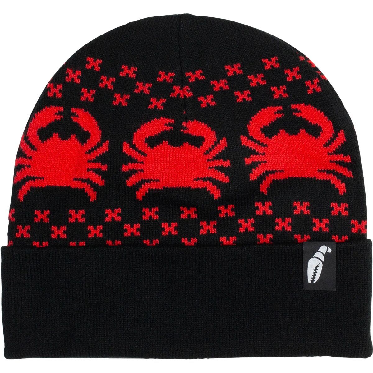 Image of Crab Grab Nordicrab Beanie Black and Red, One Size