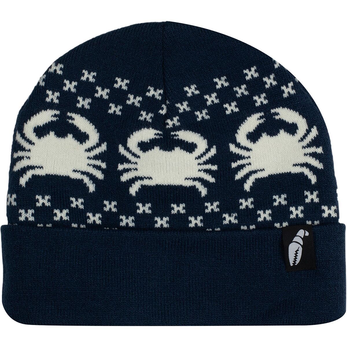 Image of Crab Grab Nordicrab Beanie Navy and White, One Size