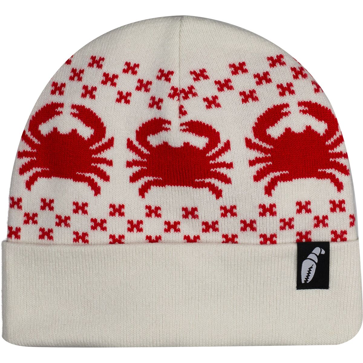 Crab Grab Crab Grab Nordicrab Beanie Off White and Red, One Size
