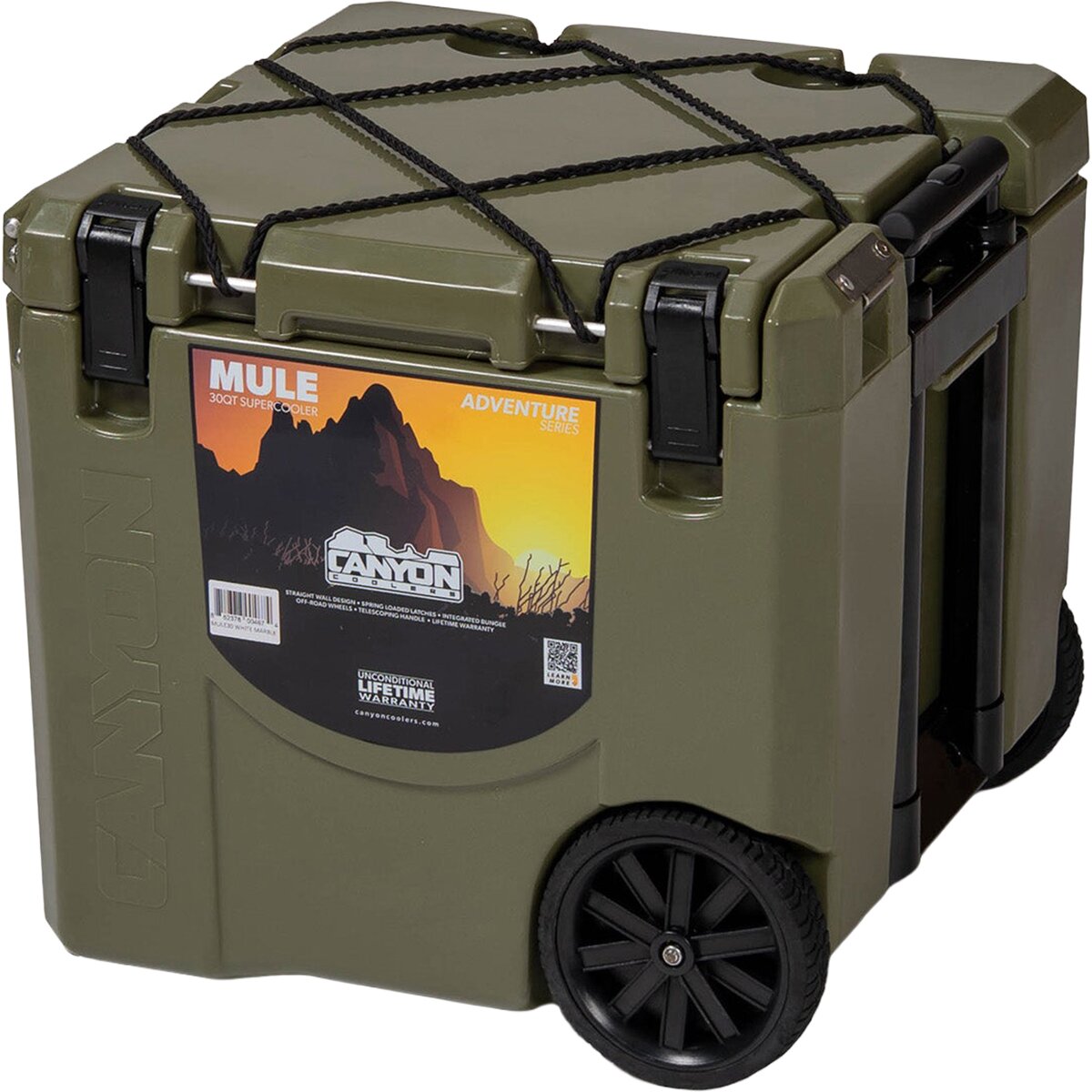 Image of Canyon Coolers Mule 30qt Wheeled Cooler Juniper Green, One Size