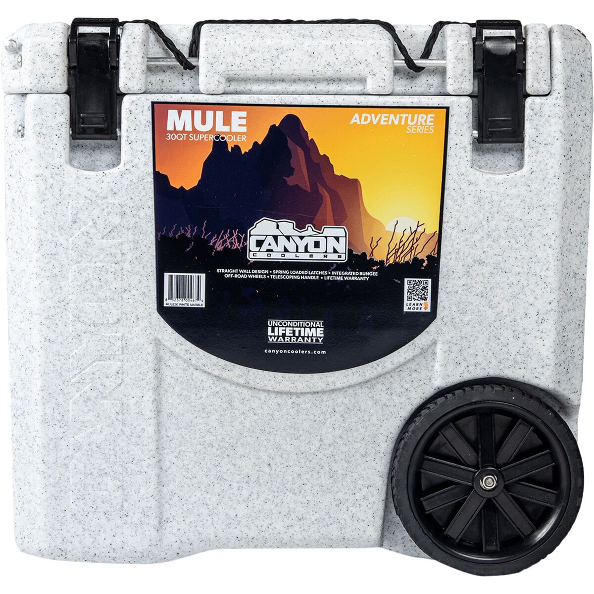 Canyon Coolers Canyon Coolers Mule 30qt Wheeled Cooler White Marble, One Size