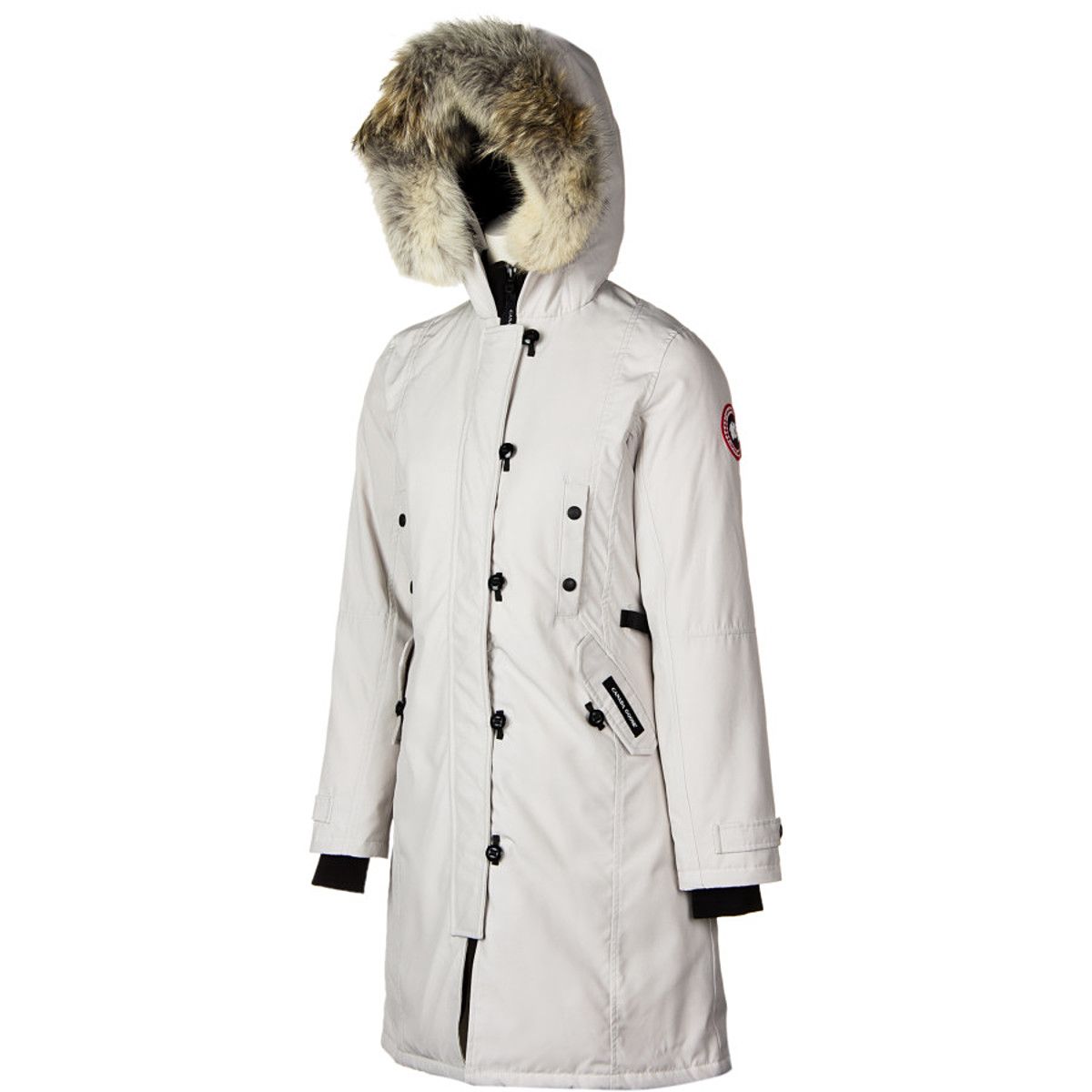 kensington slim fit down parka with genuine coyote fur trim