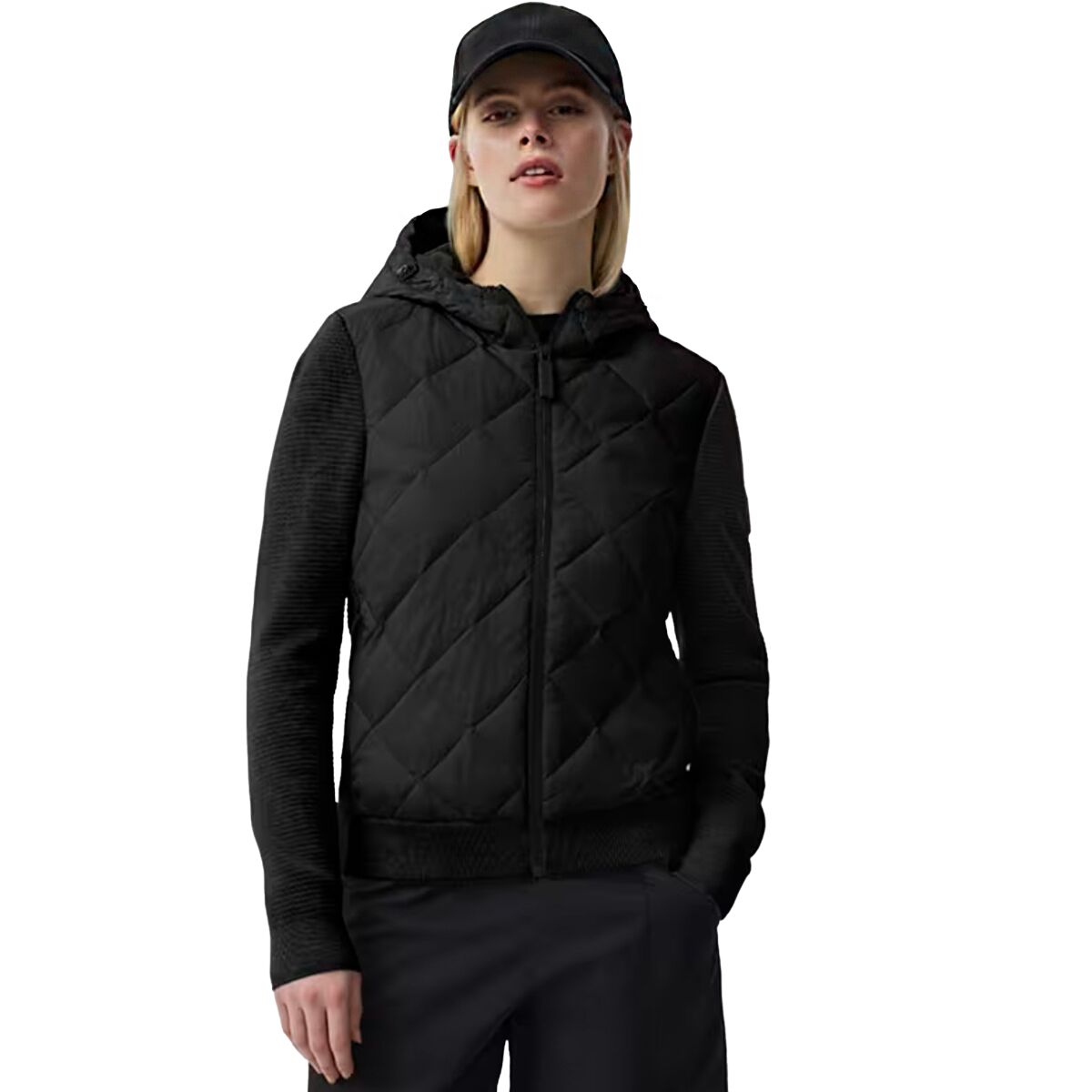 Canada Goose Canada Goose Hybridge Quilted Knit Hoodie - Women's Black, S