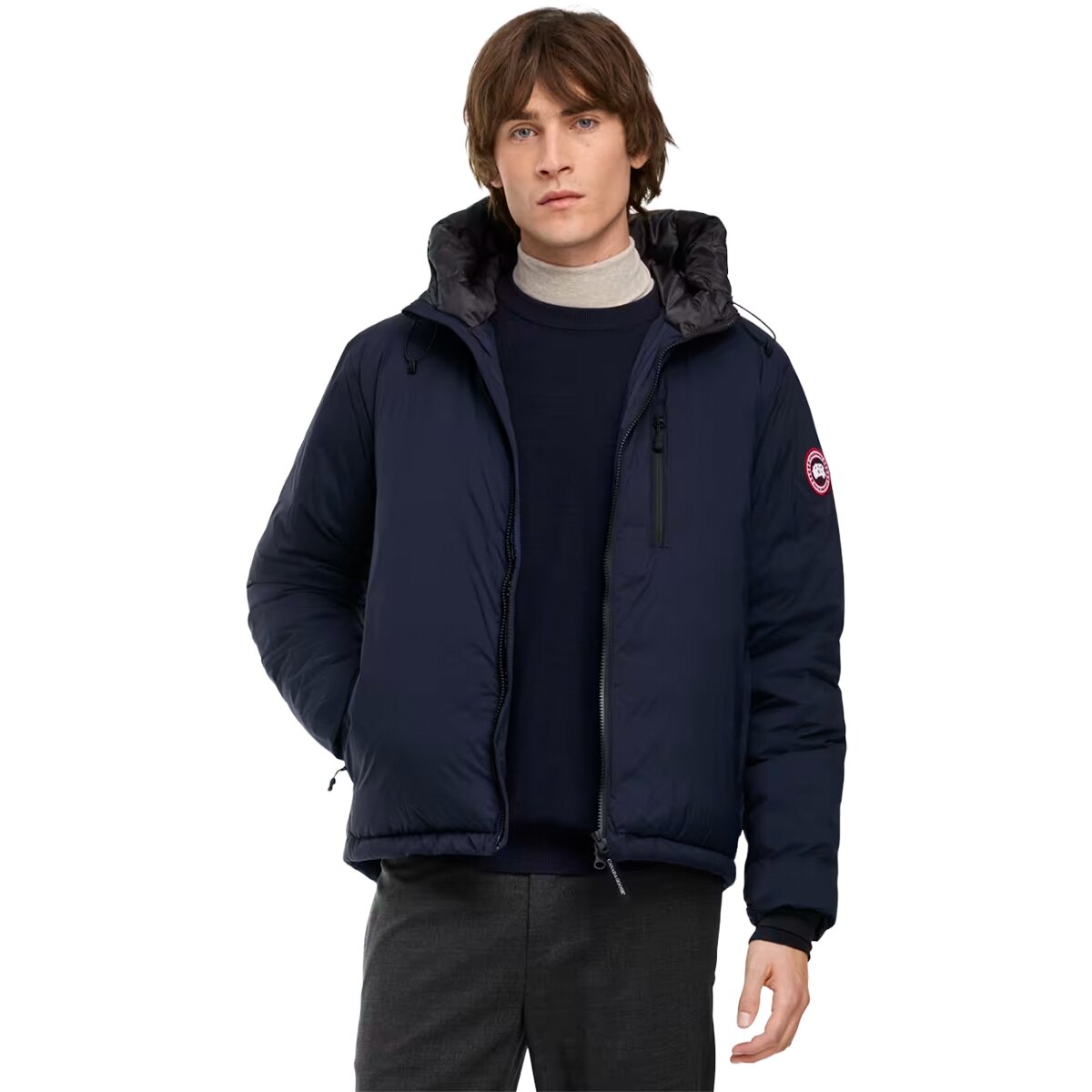 Image of Canada Goose Lodge Hooded Jacket - Men's Atlantic Navy, XL