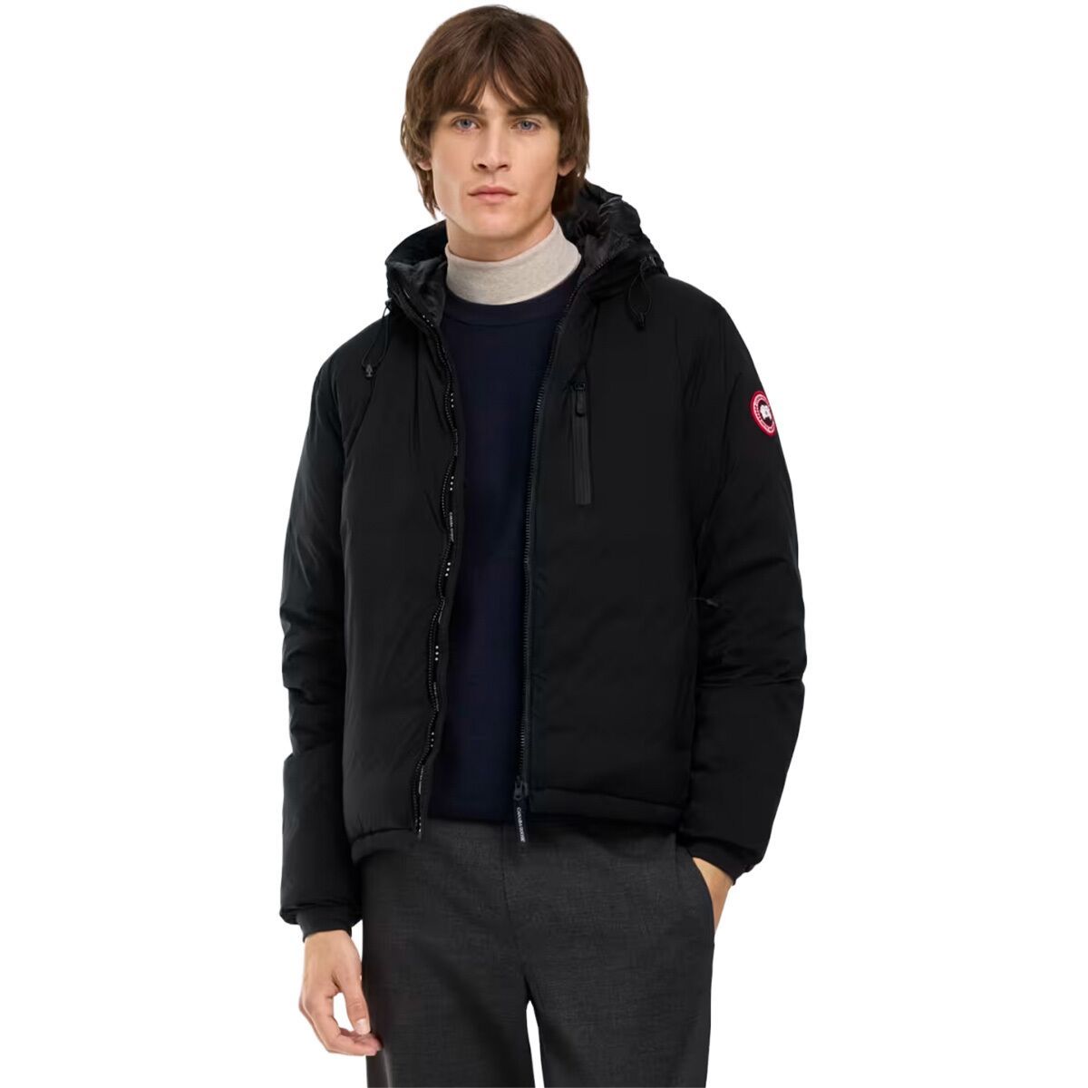 Image of Canada Goose Lodge Hooded Jacket - Men's Black, XL