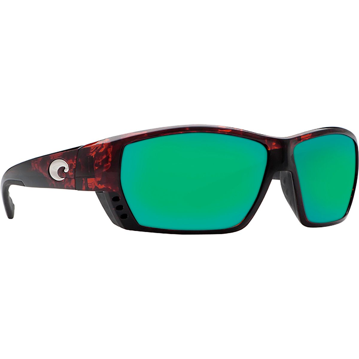 Image of Costa Tuna Alley 580P Mirrored Polarized Sunglasses Tortoise/Green Mirror 580P, One Size
