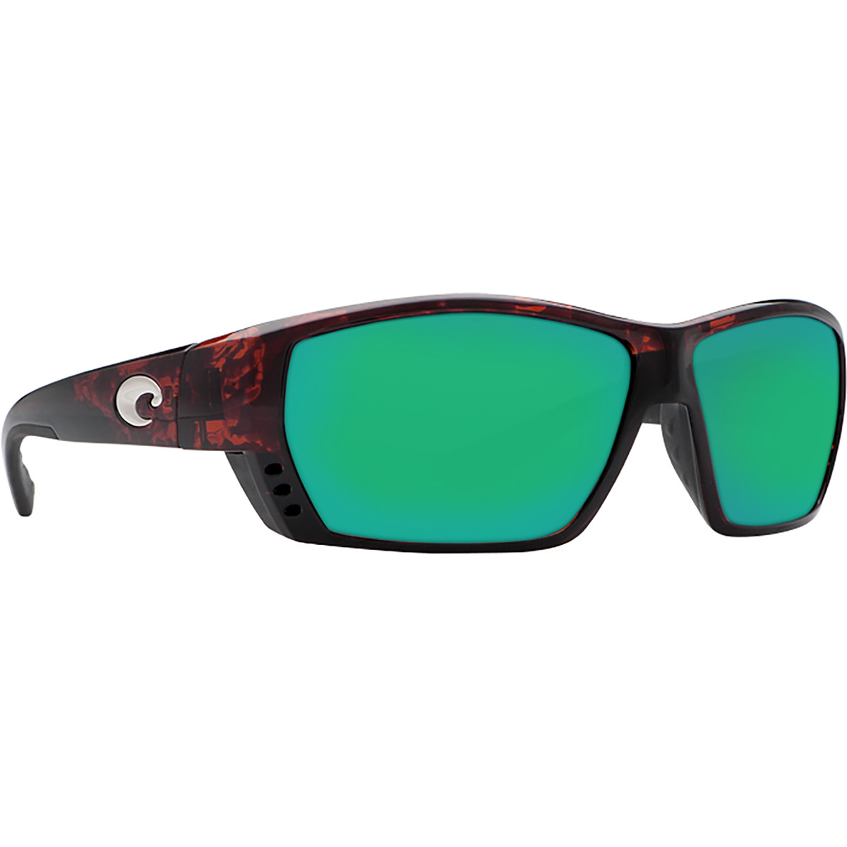 Image of Costa Tuna Alley 580P Mirrored Polarized Sunglasses Tortoise/Green Mirror 580P, One Size
