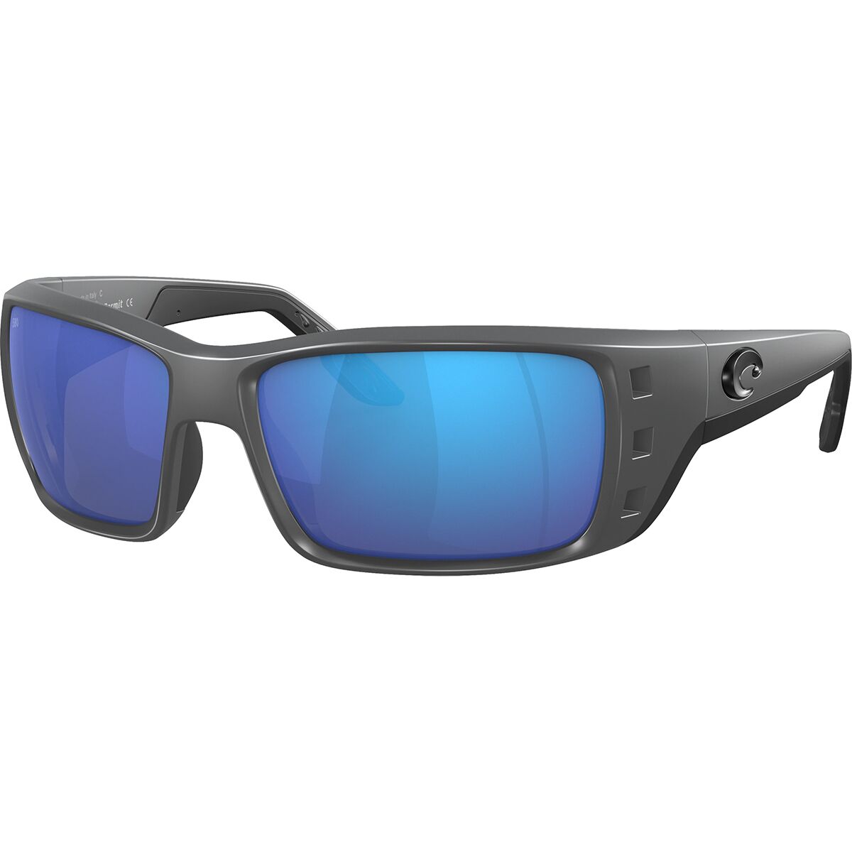Pre-owned Costa Del Mar Costa Permit 580g Polarized Sunglasses In Matte Gray Blue Mirror 580g