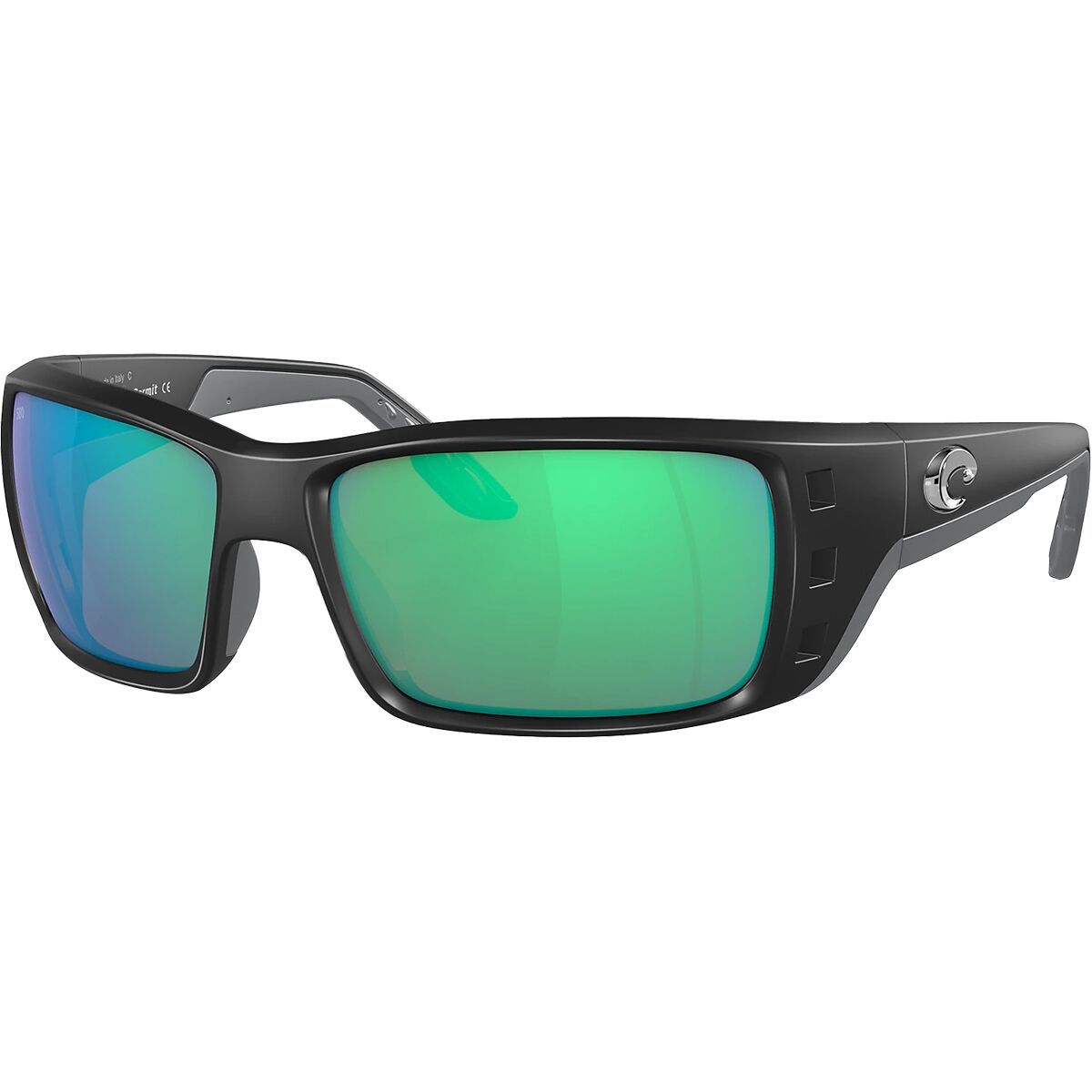 Image of Costa Permit 580G Polarized Sunglasses Matte Black/Green Mirror, One Size