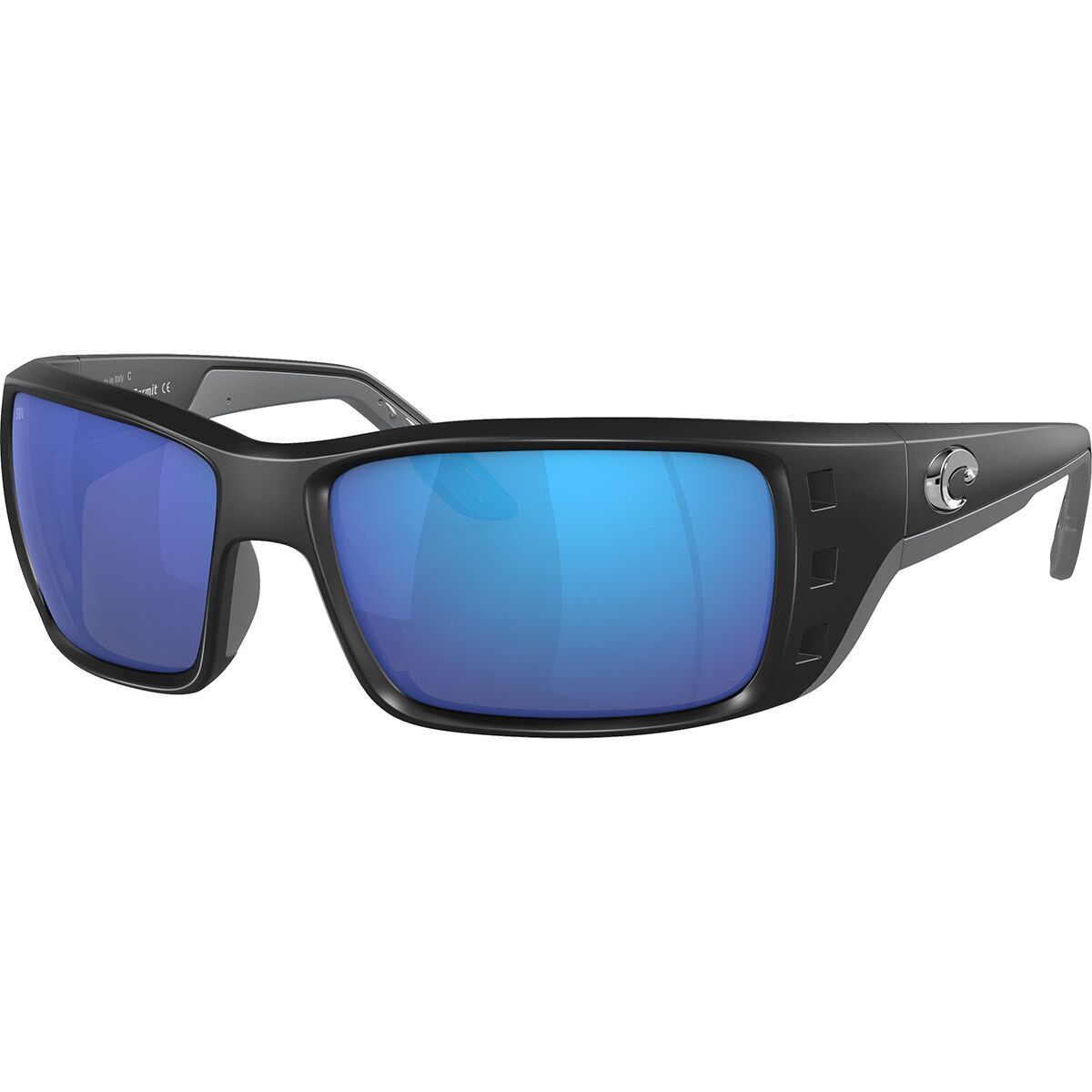 Image of Costa Permit 580G Polarized Sunglasses Matte Black/Blue Mirror, One Size