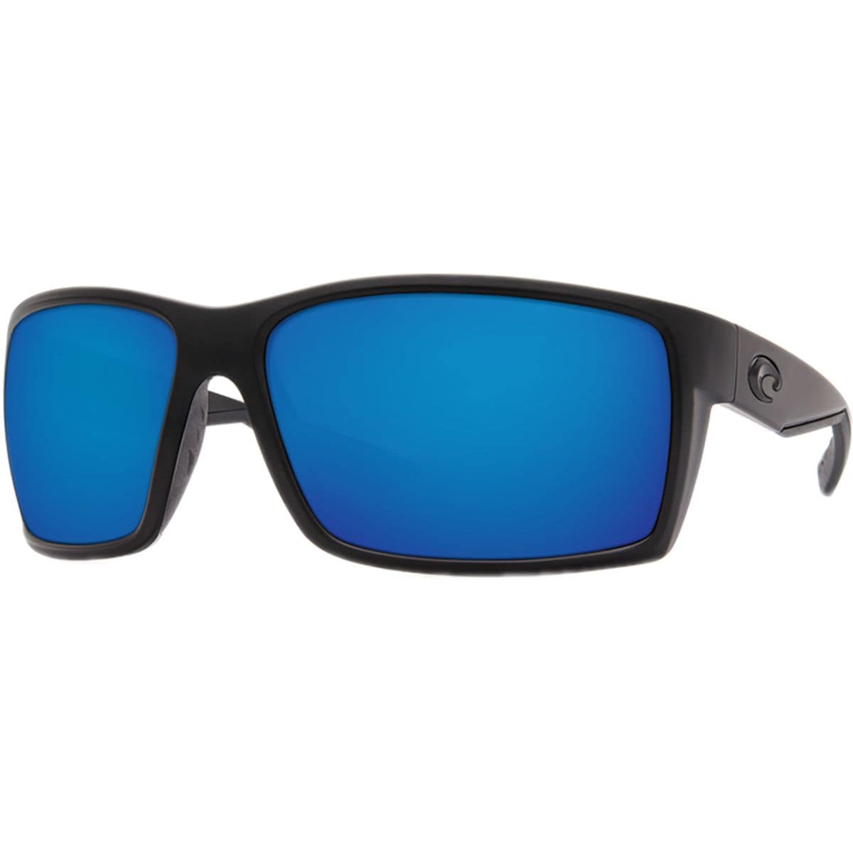 Pre-owned Costa Del Mar Costa Reefton 580p Polarized Sunglasses In Blackout Frame/blue Mirror 580p