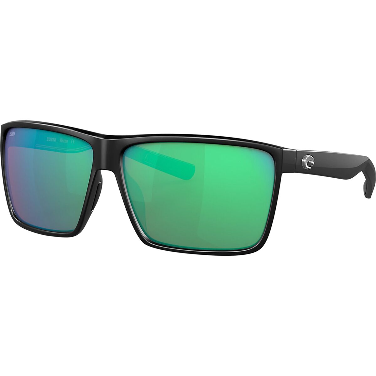 Image of Costa Rincon 580G Polarized Sunglasses Black Green Mirror, One Size