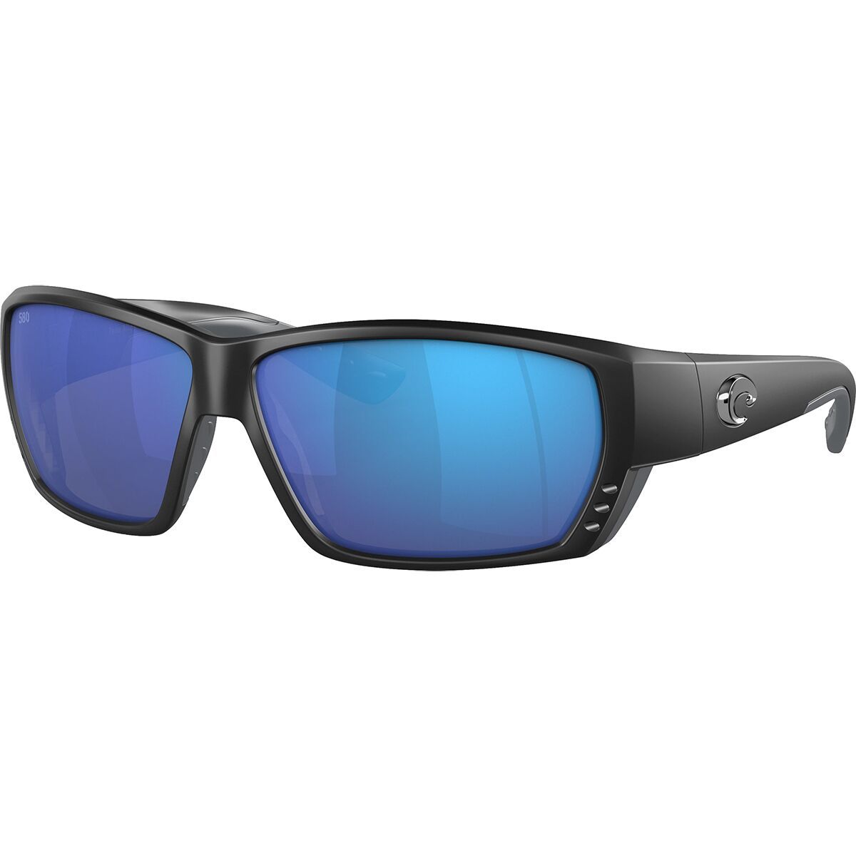 Image of Costa Tuna Alley 580G Polarized Sunglasses Matte Black/Blue Mirror, One Size