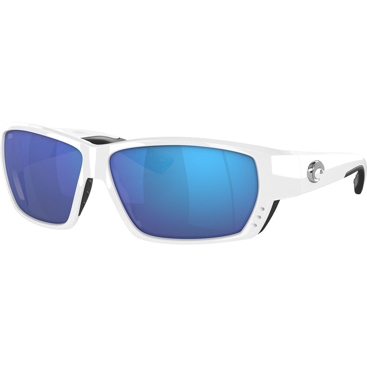 Image of Costa Tuna Alley 580G Polarized Sunglasses White/Blue Mirror, One Size