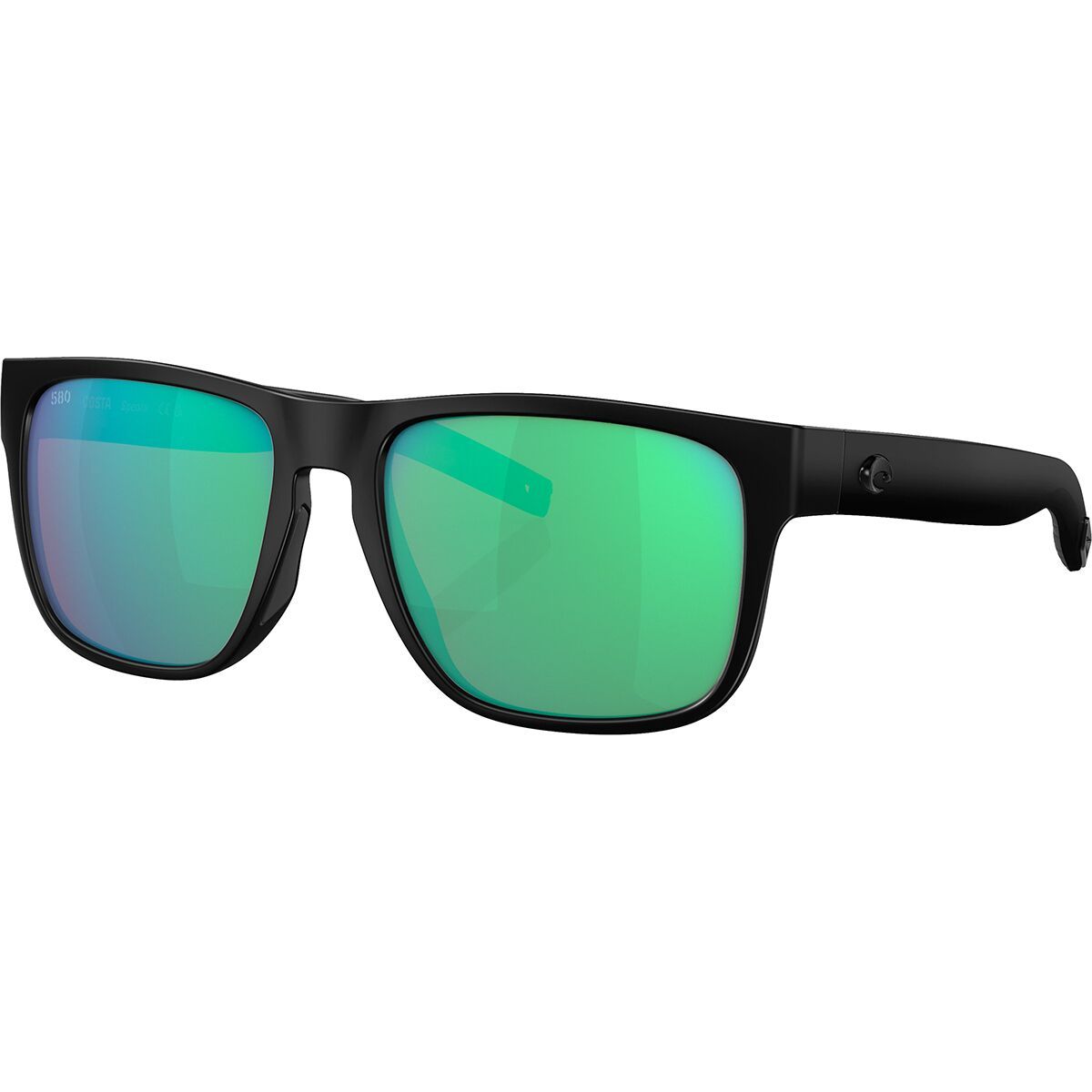 Image of Costa Spearo 580G Polarized Sunglasses Blackout Frame/Green Mirror, One Size