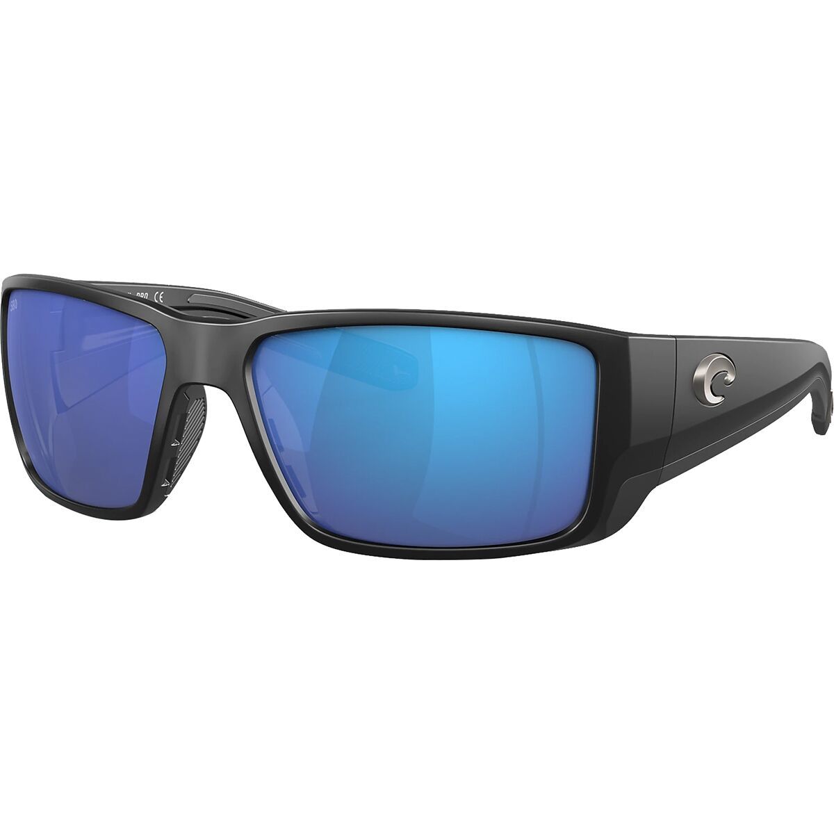 Image of Costa Blackfin Pro 580G Polarized Sunglasses Matte Black/580G Glass/Gray/Blue Mirror, One Size
