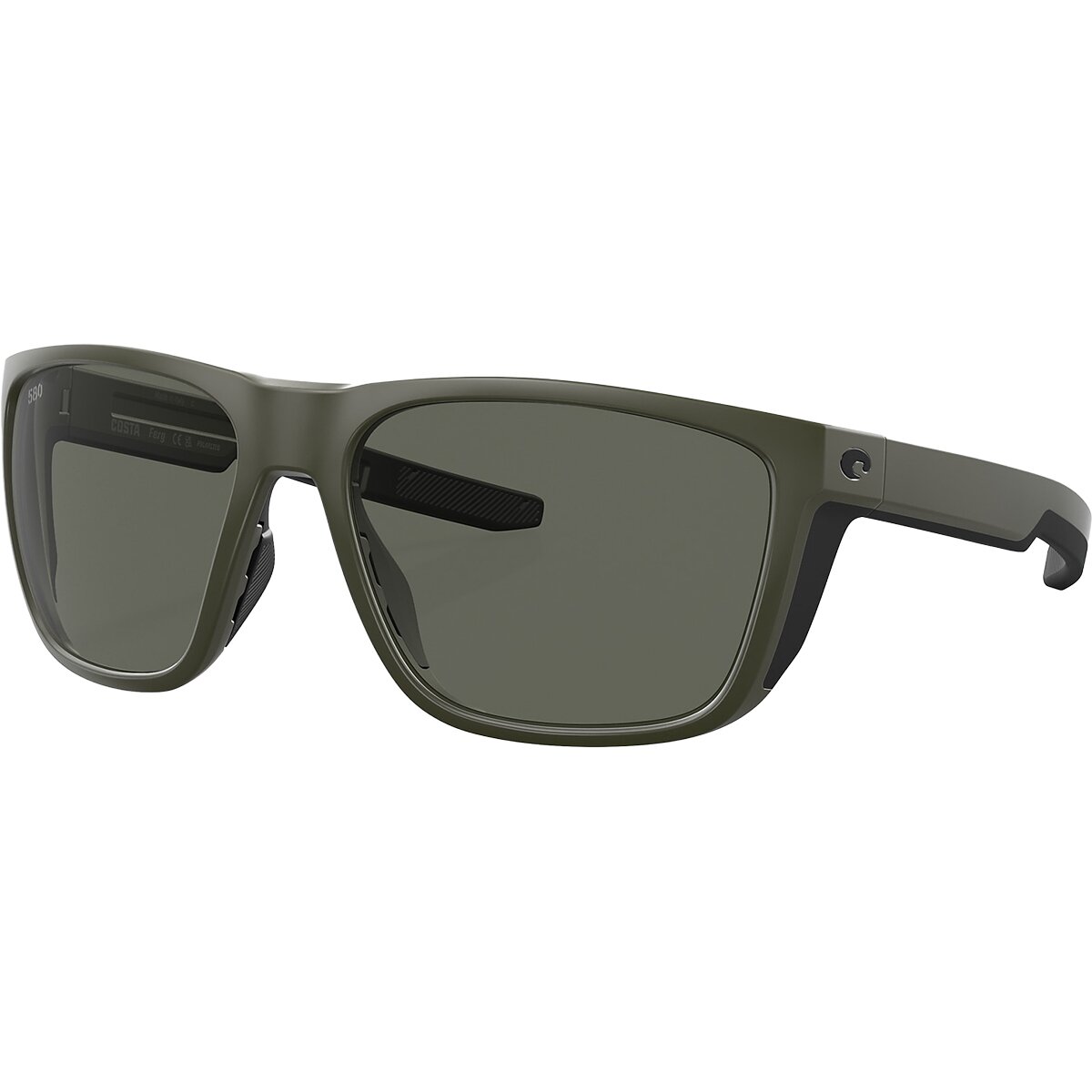 Image of Costa Ferg 580G Polarized Sunglasses Matte Olive/Gray 580G, One Size