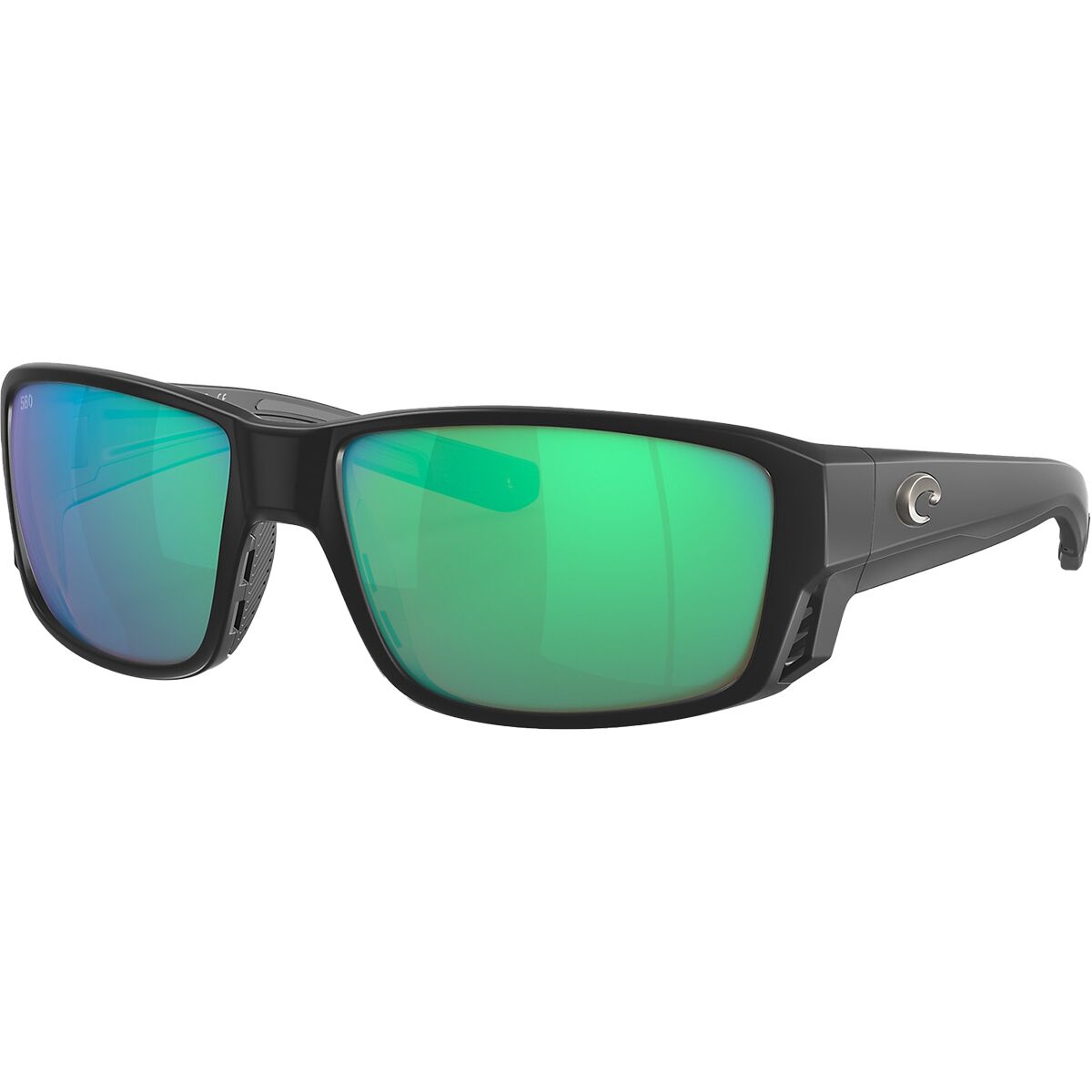 Pre-owned Costa Del Mar Costa Tuna Alley 580g Polarized Sunglasses In Black Green Mirror