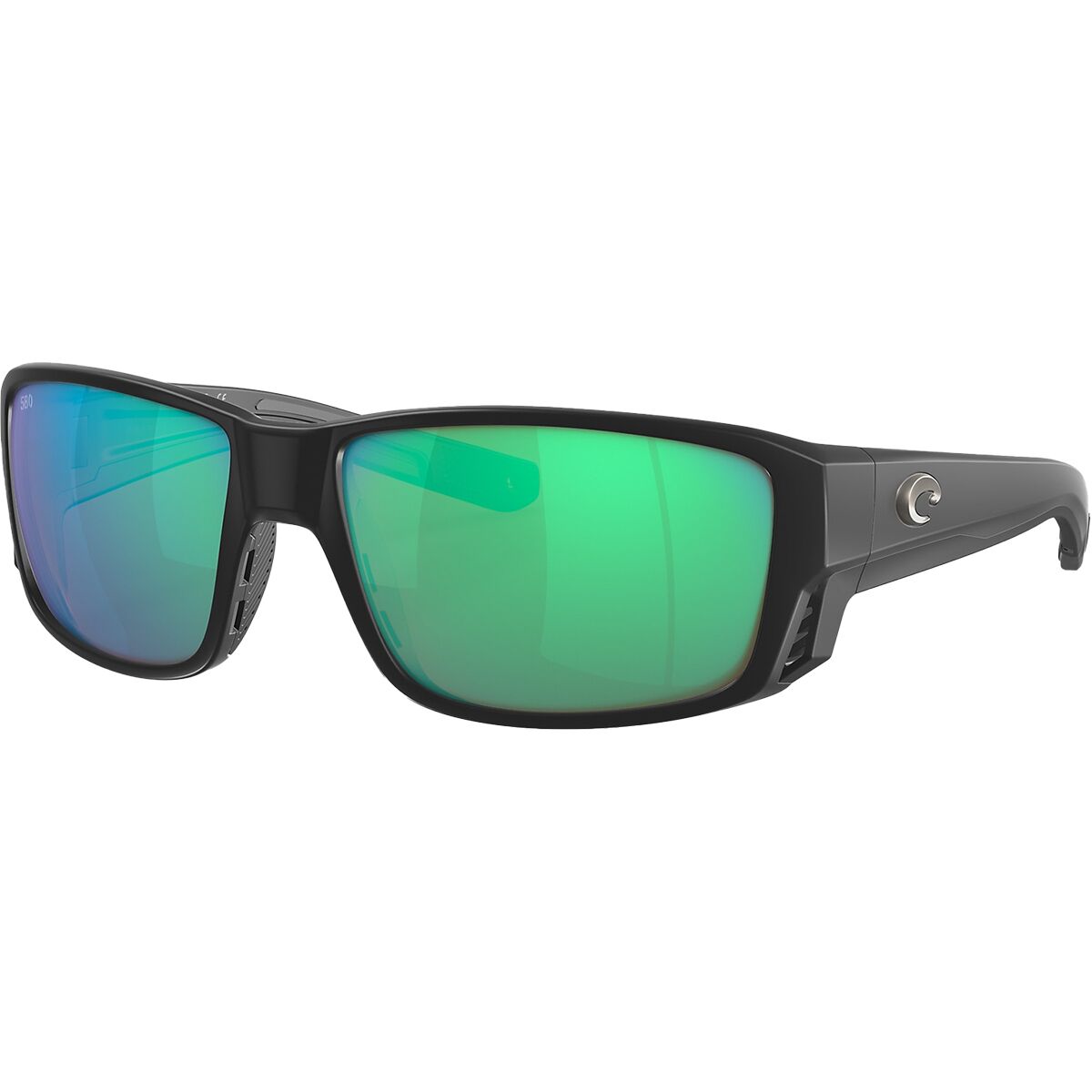 Image of Costa Tuna Alley Pro 580G Polarized Sunglasses Black Green Mirror, One Size