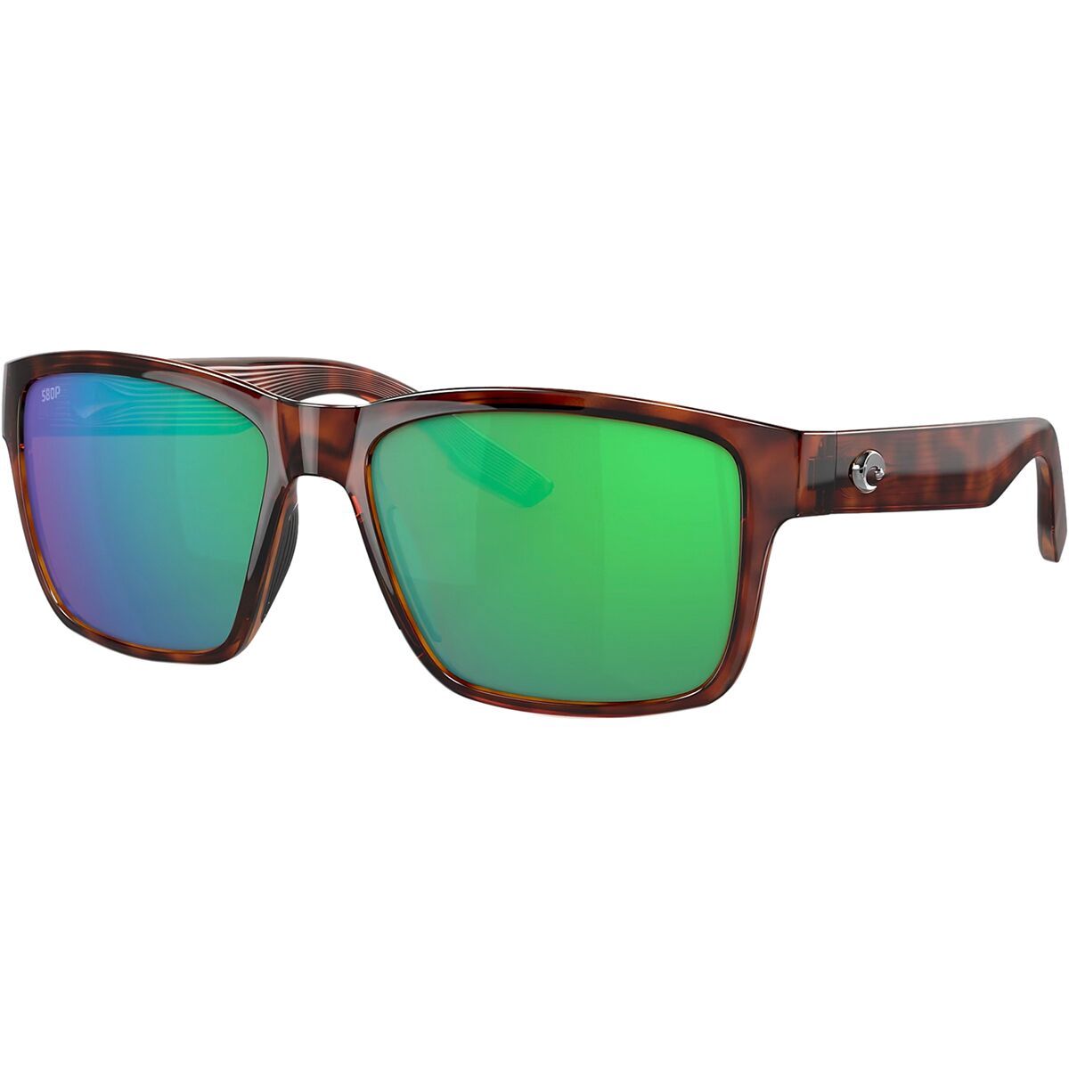 Image of Costa Paunch 580P Polarized Sunglasses Tortoise/Green Mirror, One Size