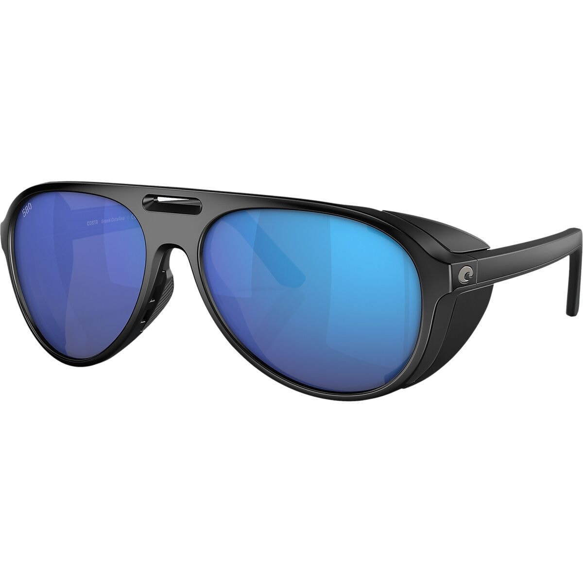 Pre-owned Costa Del Mar Costa Grand Catalina Polarized Sunglasses In Mate Black/blue Mirror 580g