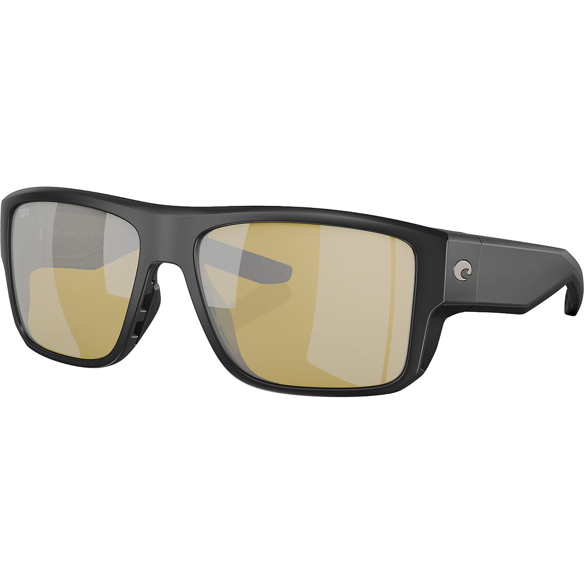 Image of Costa Taxman 580G Polarized Sunglasses Matte Black/Sunrise Silver Mirror 580G, One Size