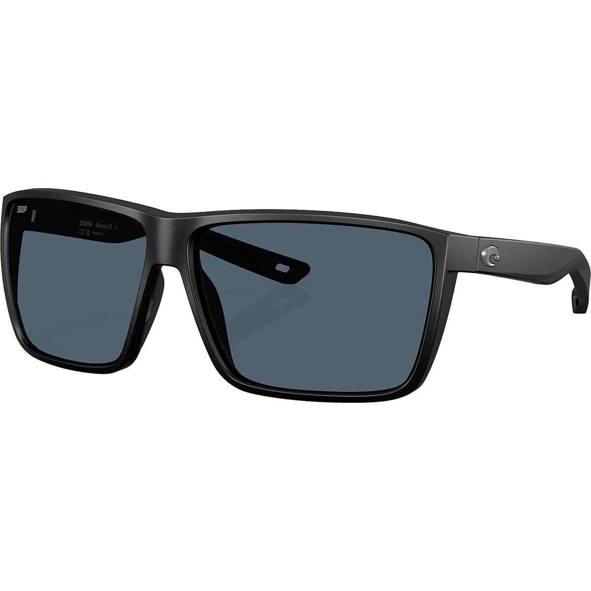 Image of Costa Rincon II 580P Polarized Sunglasses Matte Black/Gray 580P, One Size