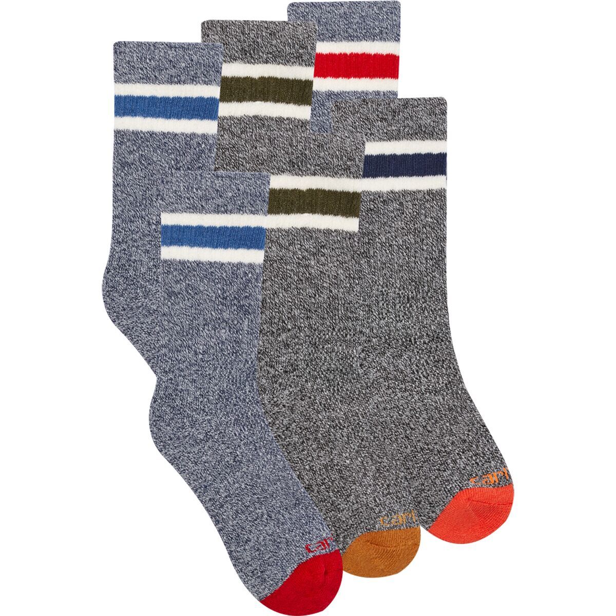 Carhartt Gloves Camp Crew Sock - 6-Pack - Kids' Assorted 1, L