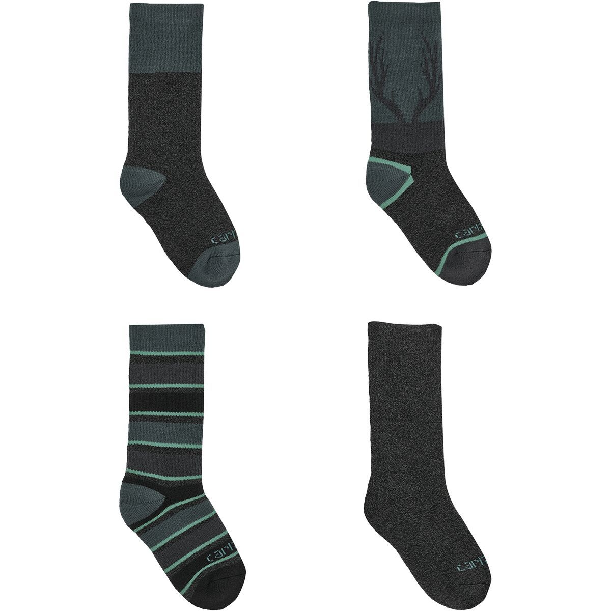 Image of Carhartt Gloves Crew Sock - 4-Pack - Kids' Assorted 2, M