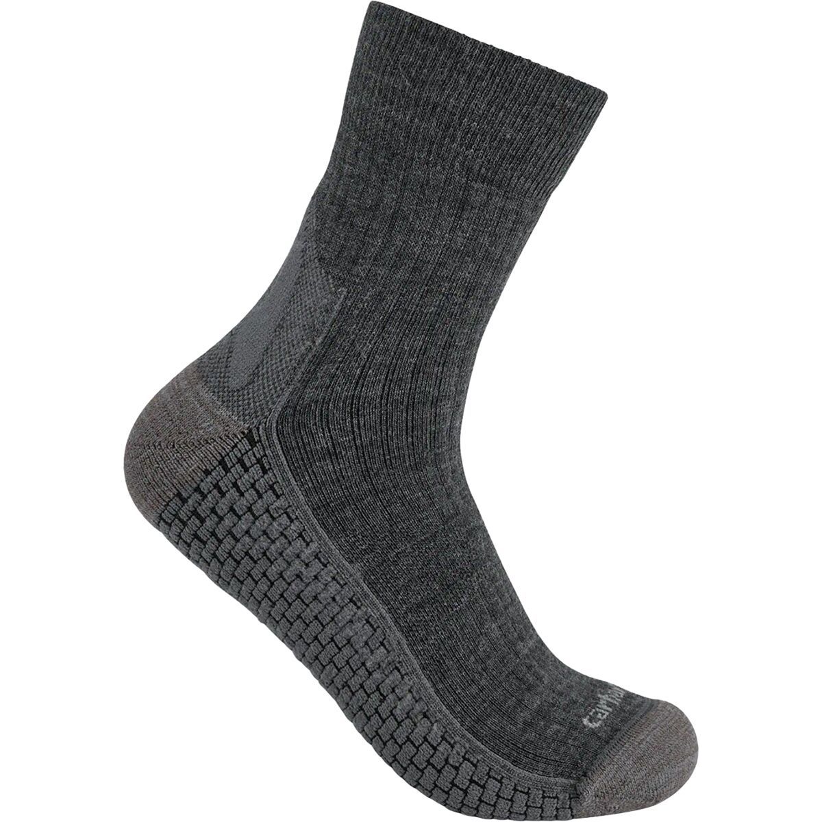 Image of Carhartt Gloves Force Grid Synthetic-Merino Wool Blend Quarter Sock - Men's Carbon Heather, XL