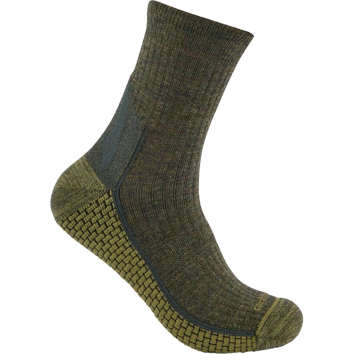 Image of Carhartt Gloves Force Grid Synthetic-Merino Wool Blend Quarter Sock - Men's Olive, XL